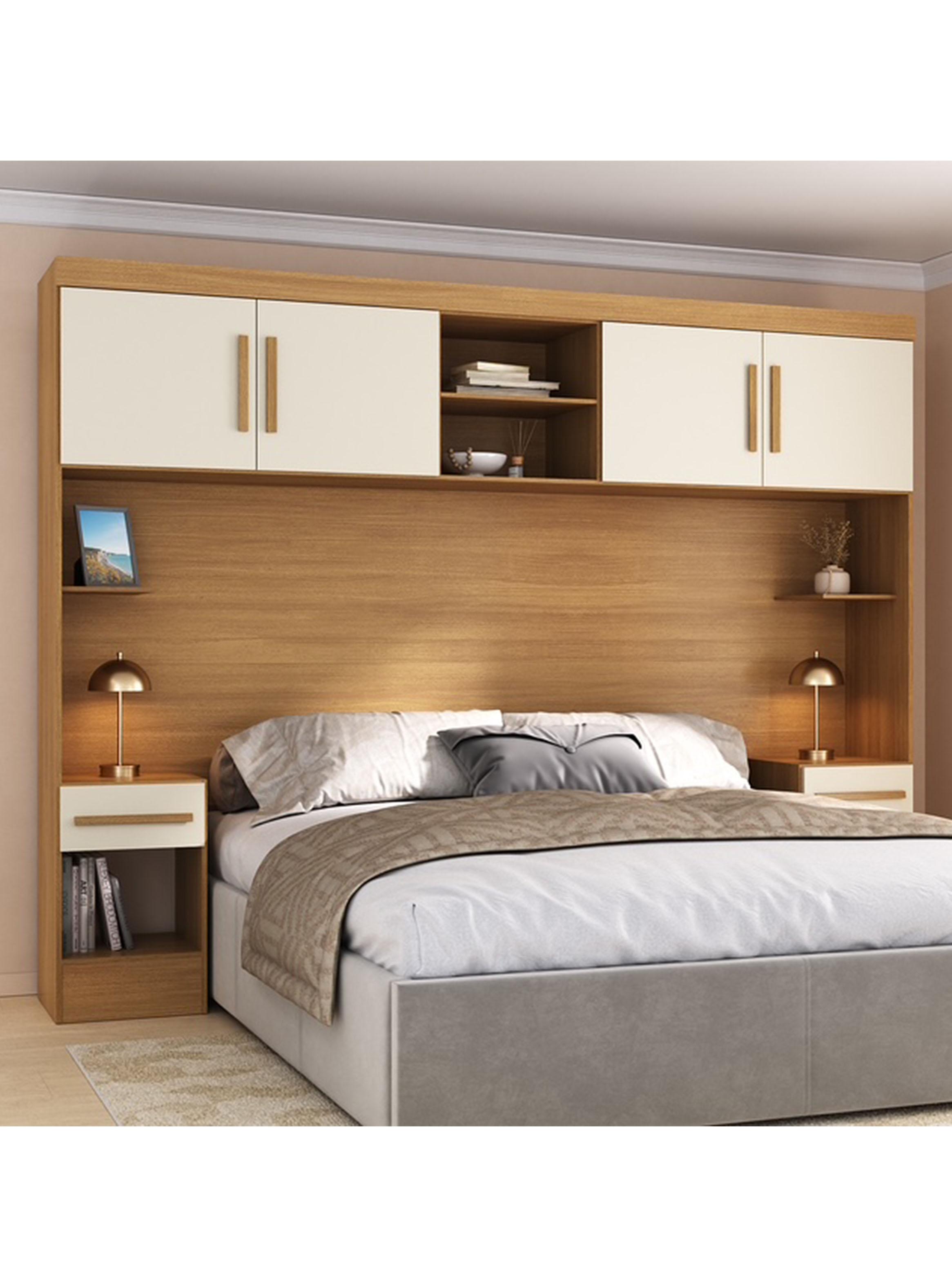 Set Dormitorio Trasera Aéreo + 2 Veladores Canela Off White-5