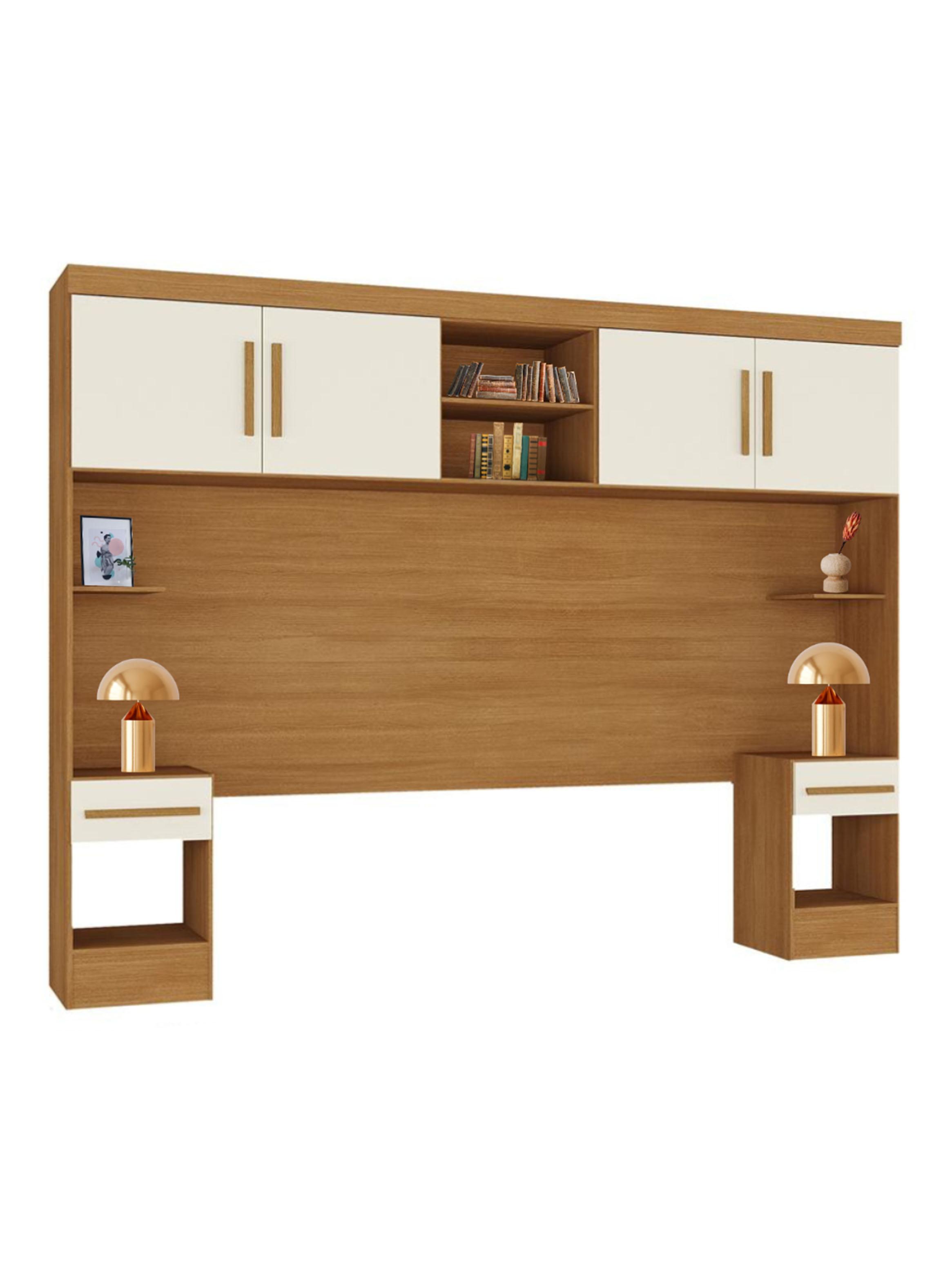 Set Dormitorio Trasera Aéreo + 2 Veladores Canela Off White-0