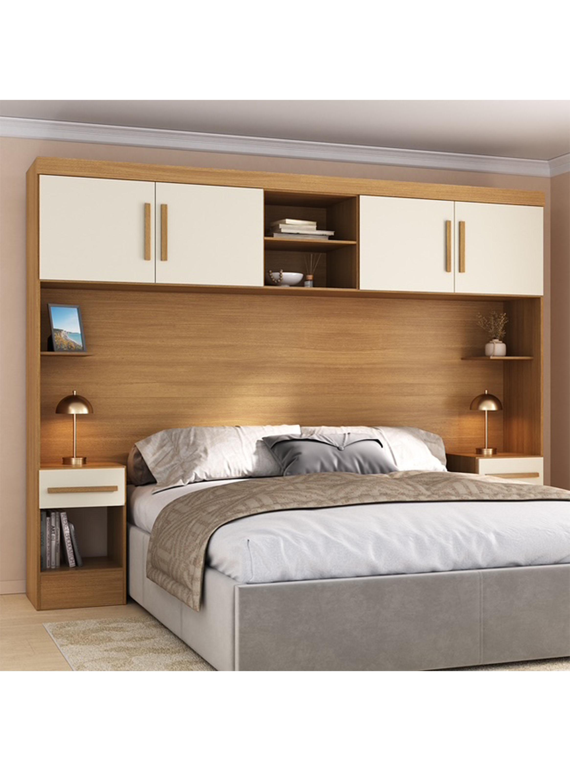 Set Dormitorio Trasera Aéreo + 2 Veladores Canela Off White-5