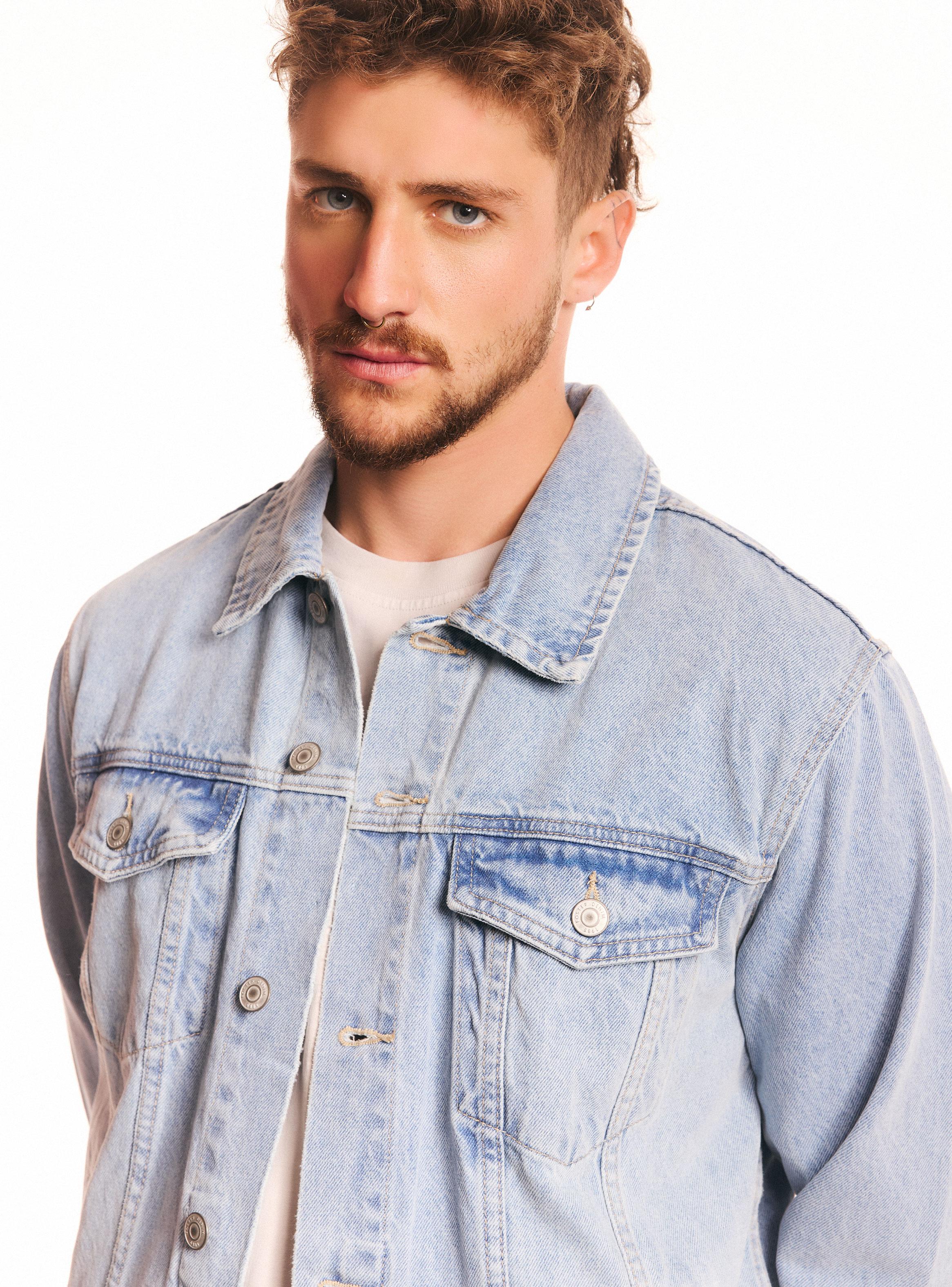 Chaqueta Jeans Lavada Azul Claro-2