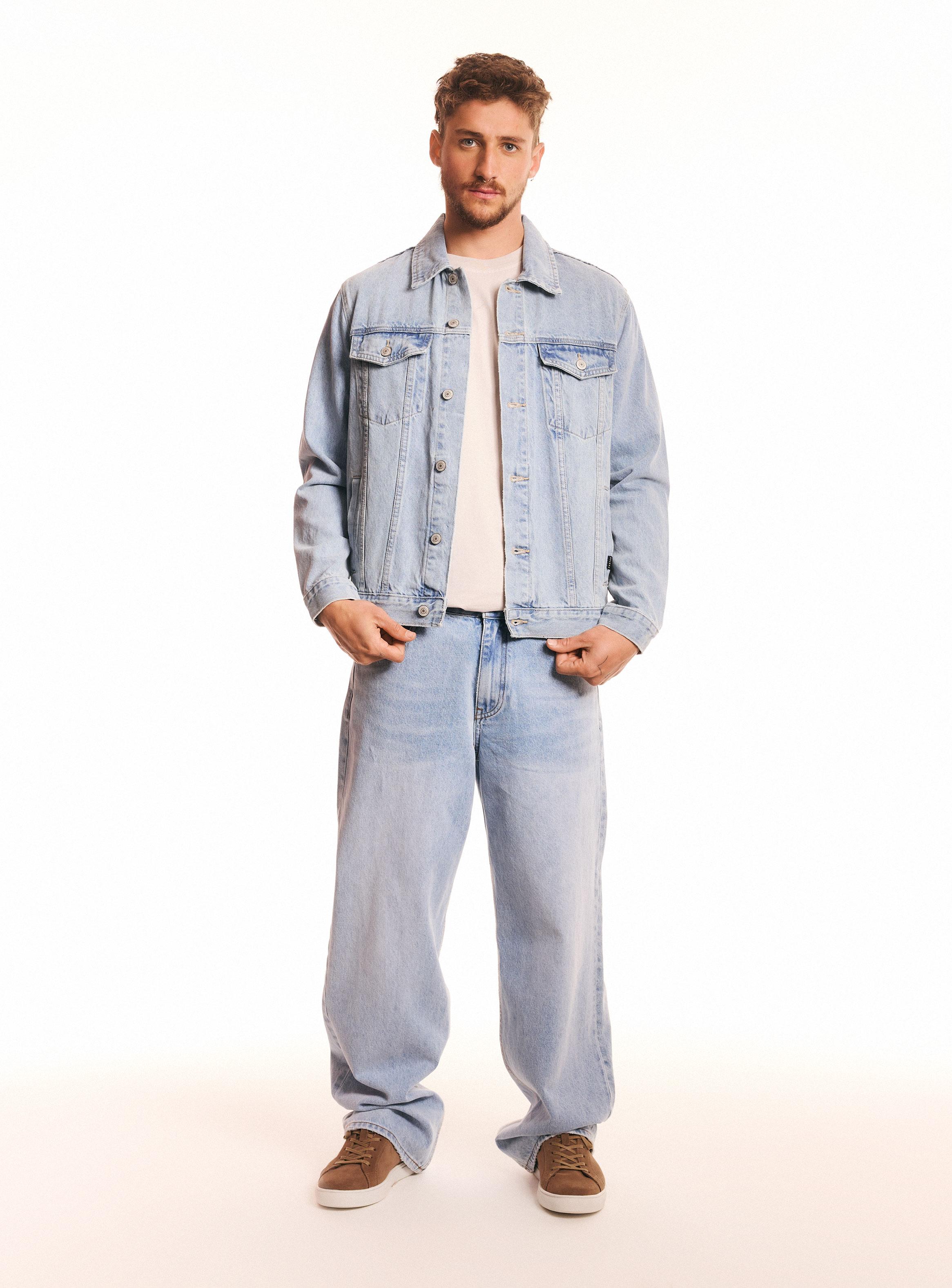 Chaqueta Jeans Lavada Azul Claro-4