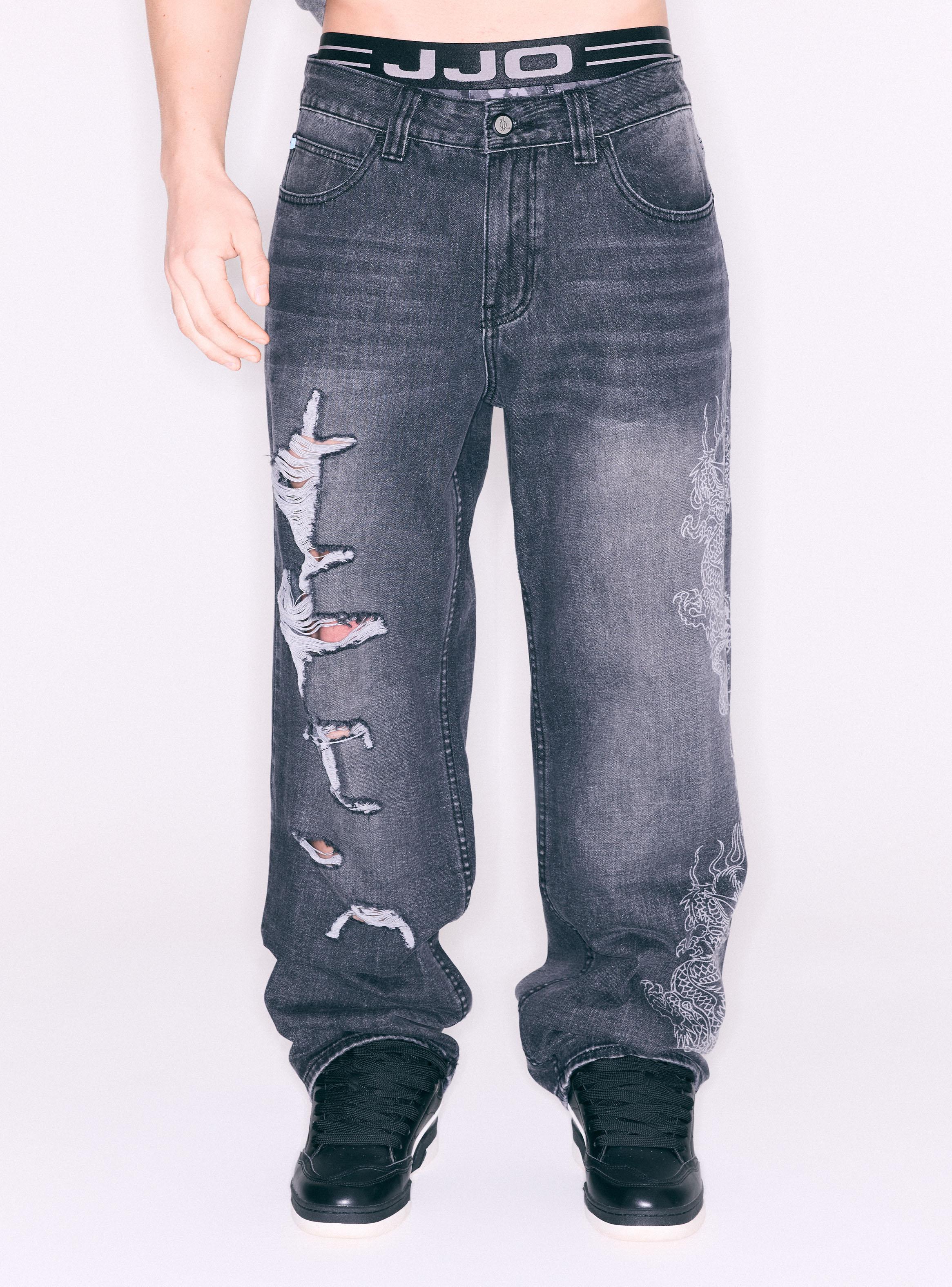 Jeans Ed Hardy Roturas y Estampado Un Costado-0