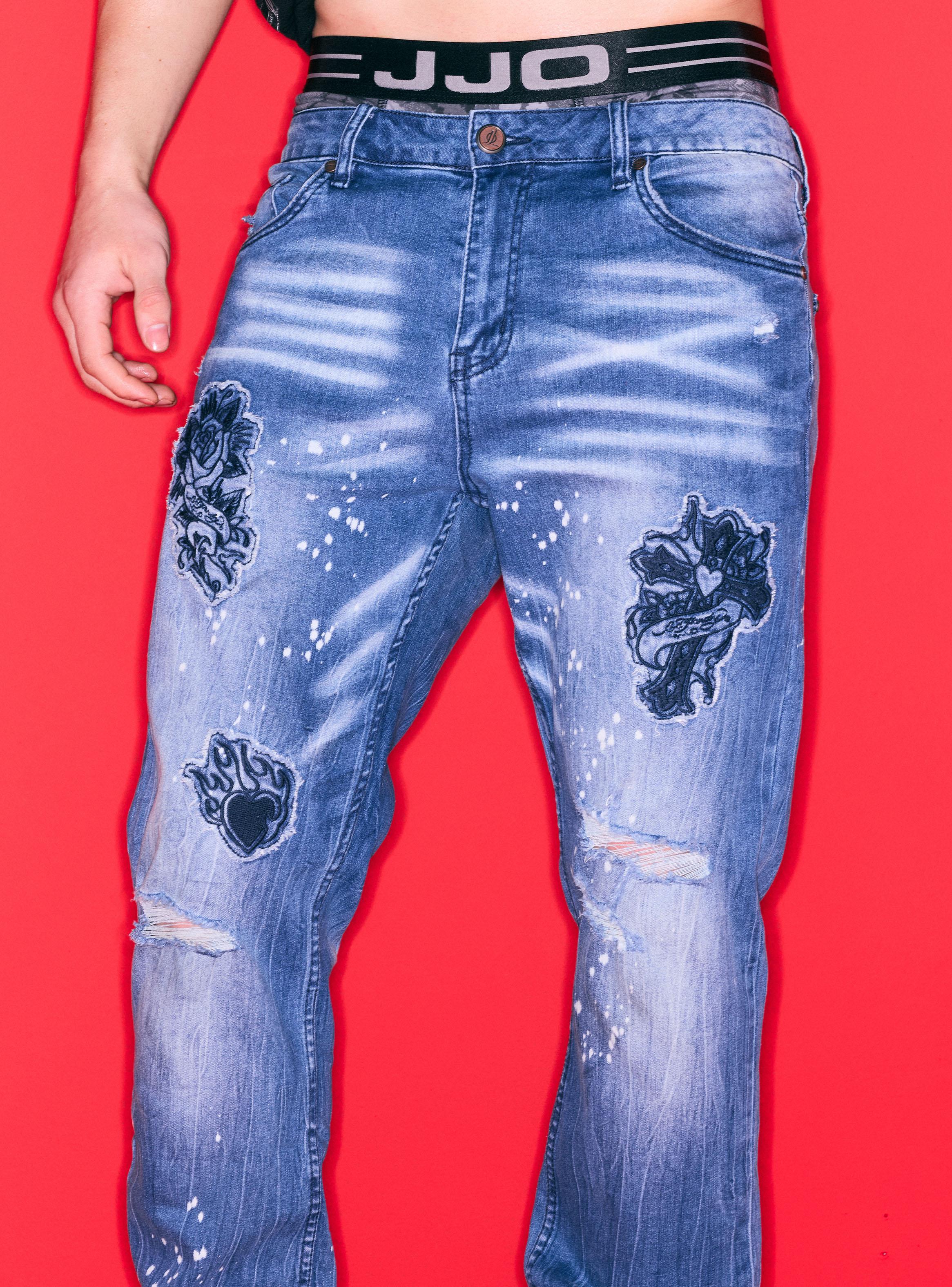 Jeans Ed Hardy Parches Bordados Frontal-2