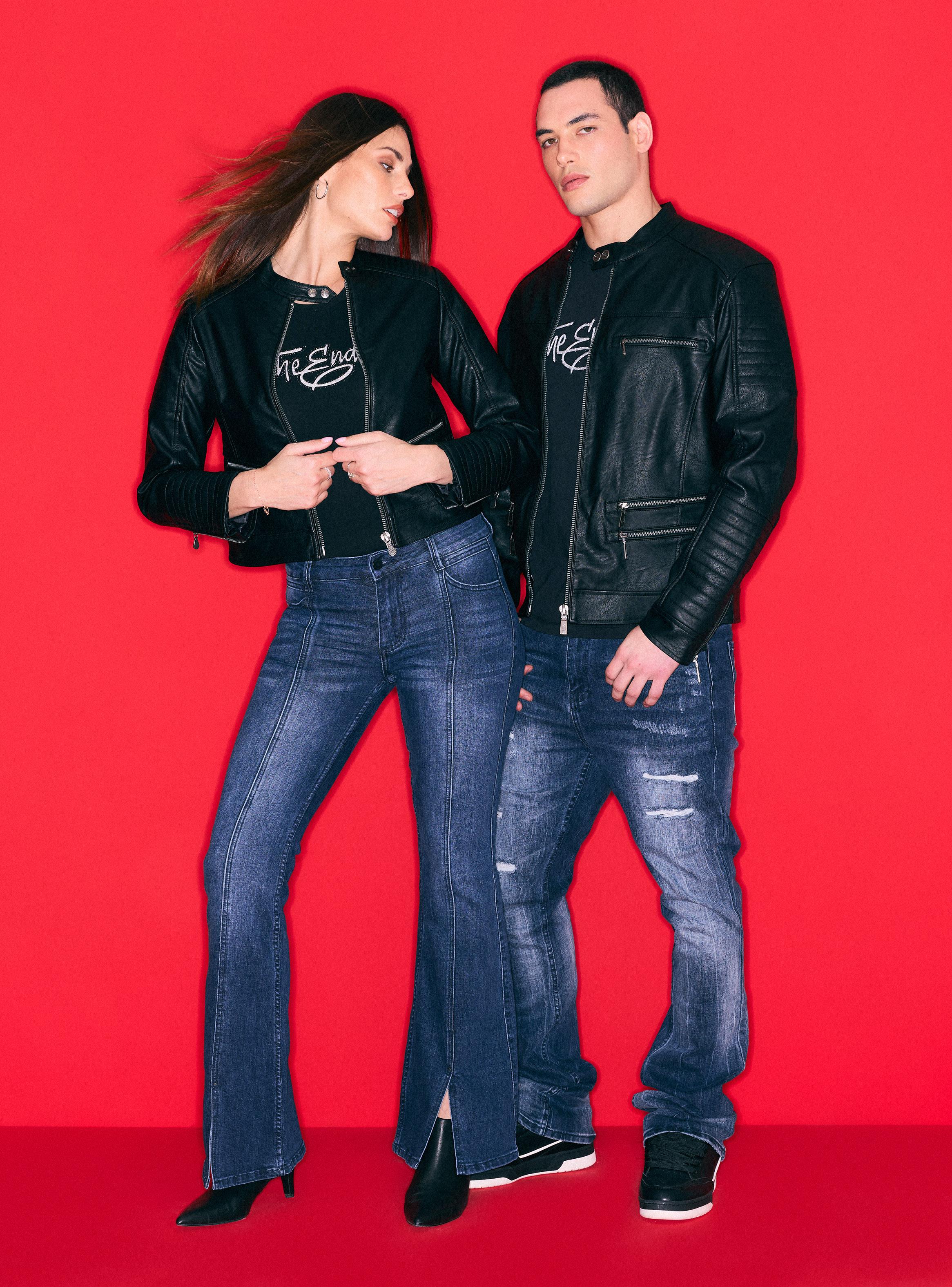 Chaqueta Biker Doble Bolsillo Cierres-4