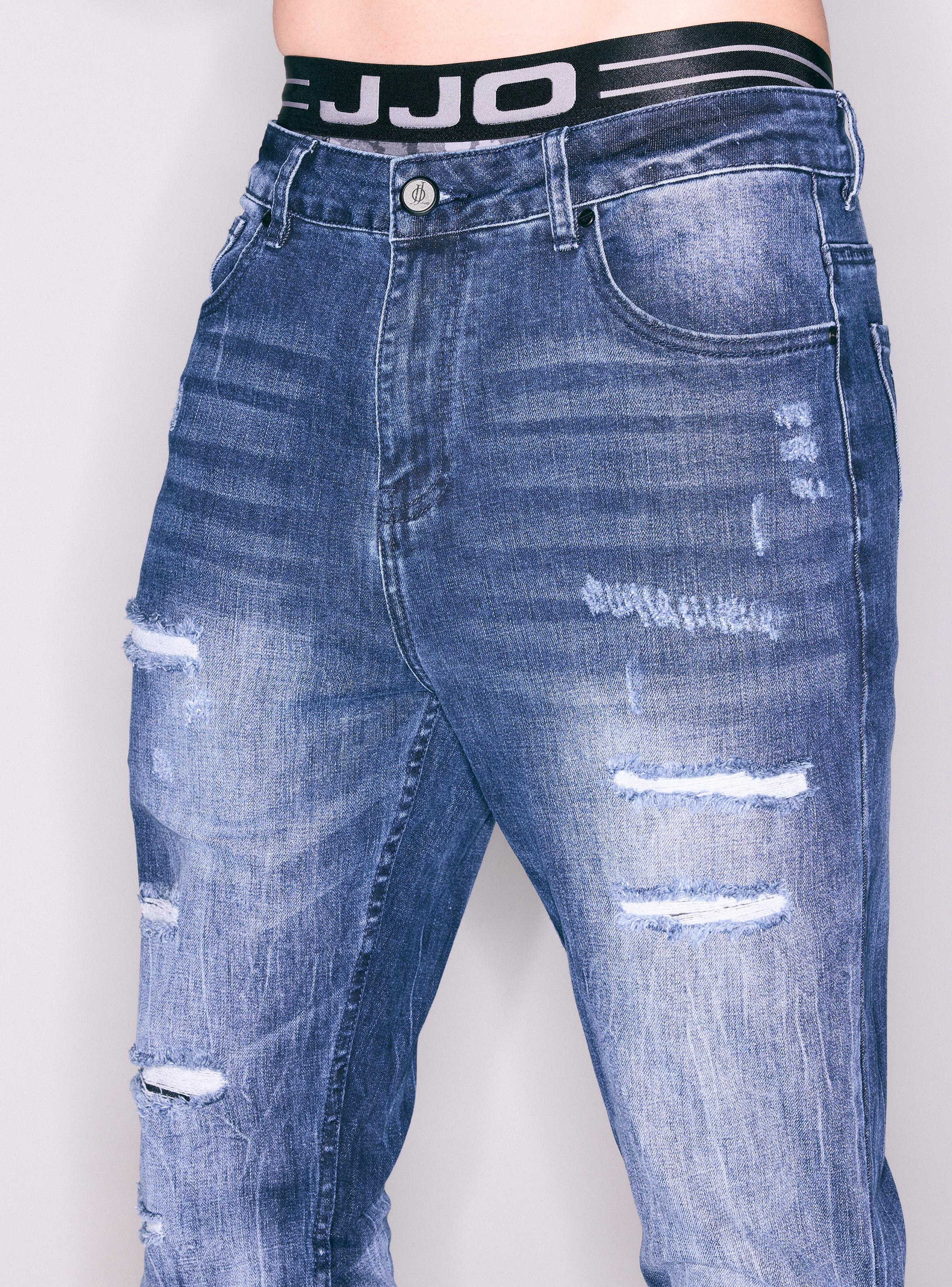 Jeans Skinny Flare Lavado Contrastado y Roturas-2