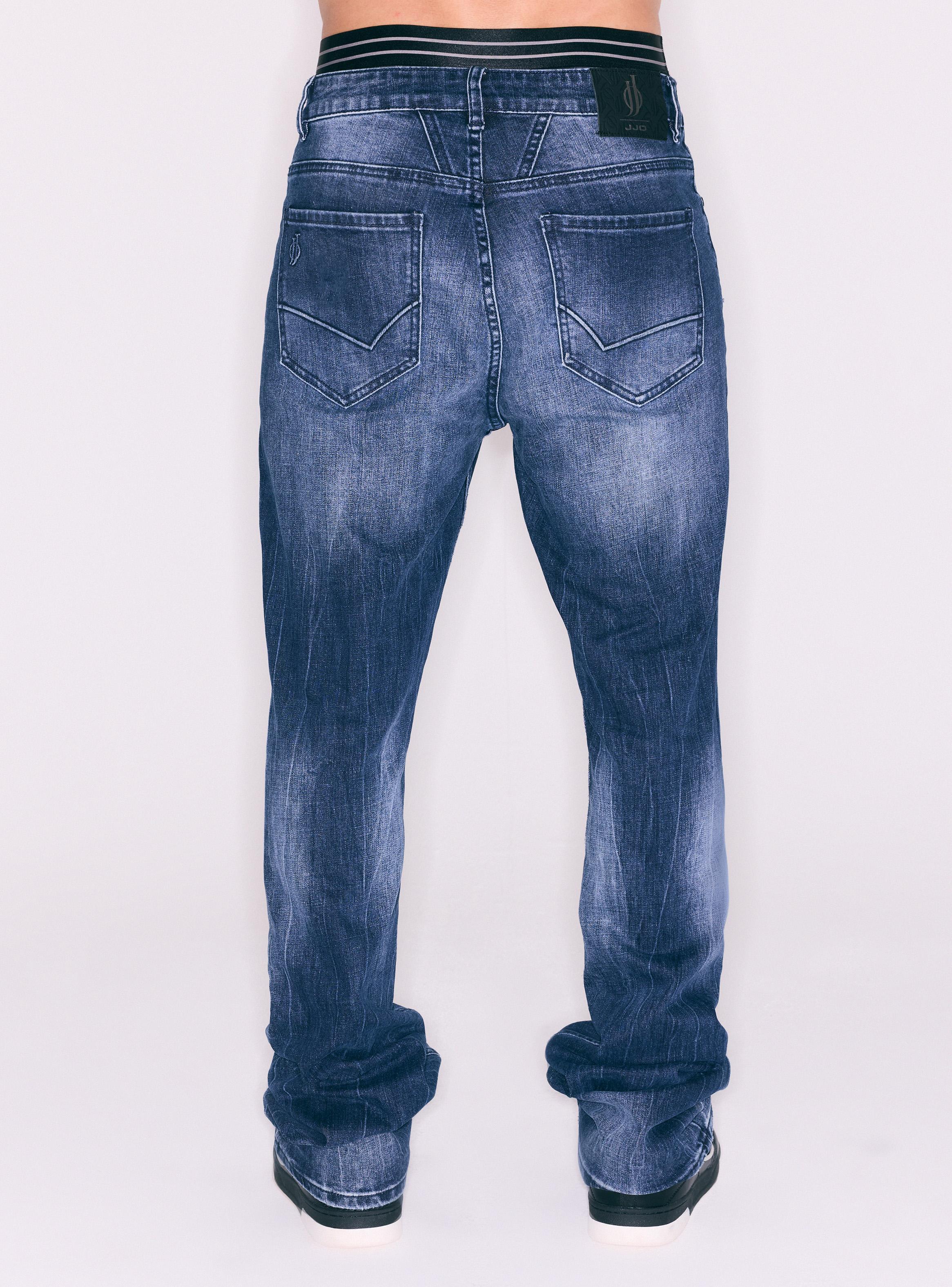 Jeans Skinny Flare Lavado Contrastado y Roturas-1
