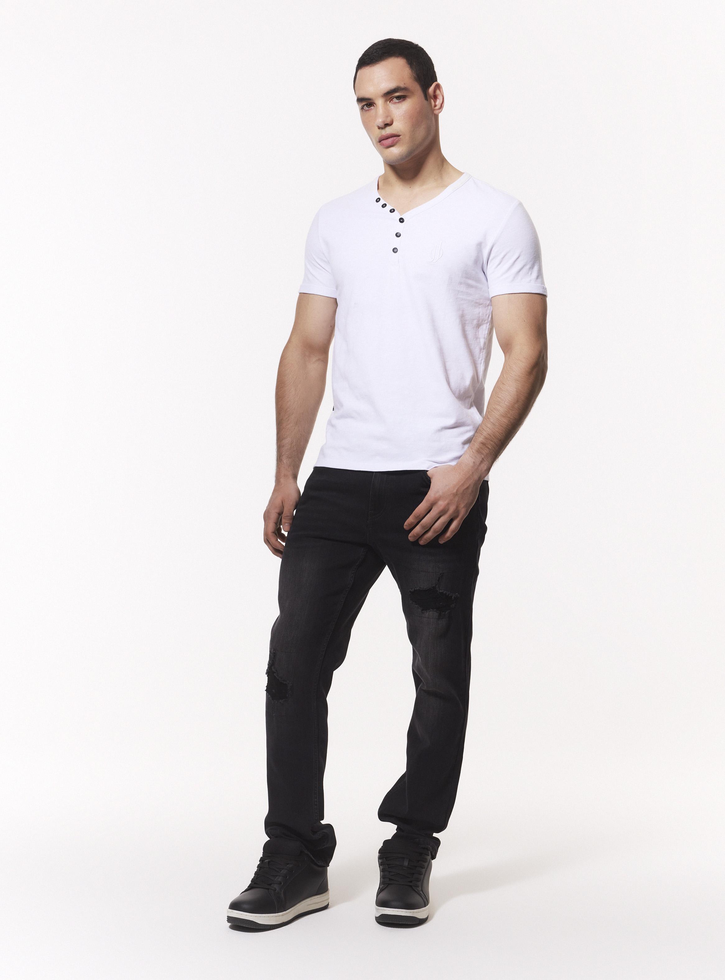 Jeans Slim Lavado Contrastado-4