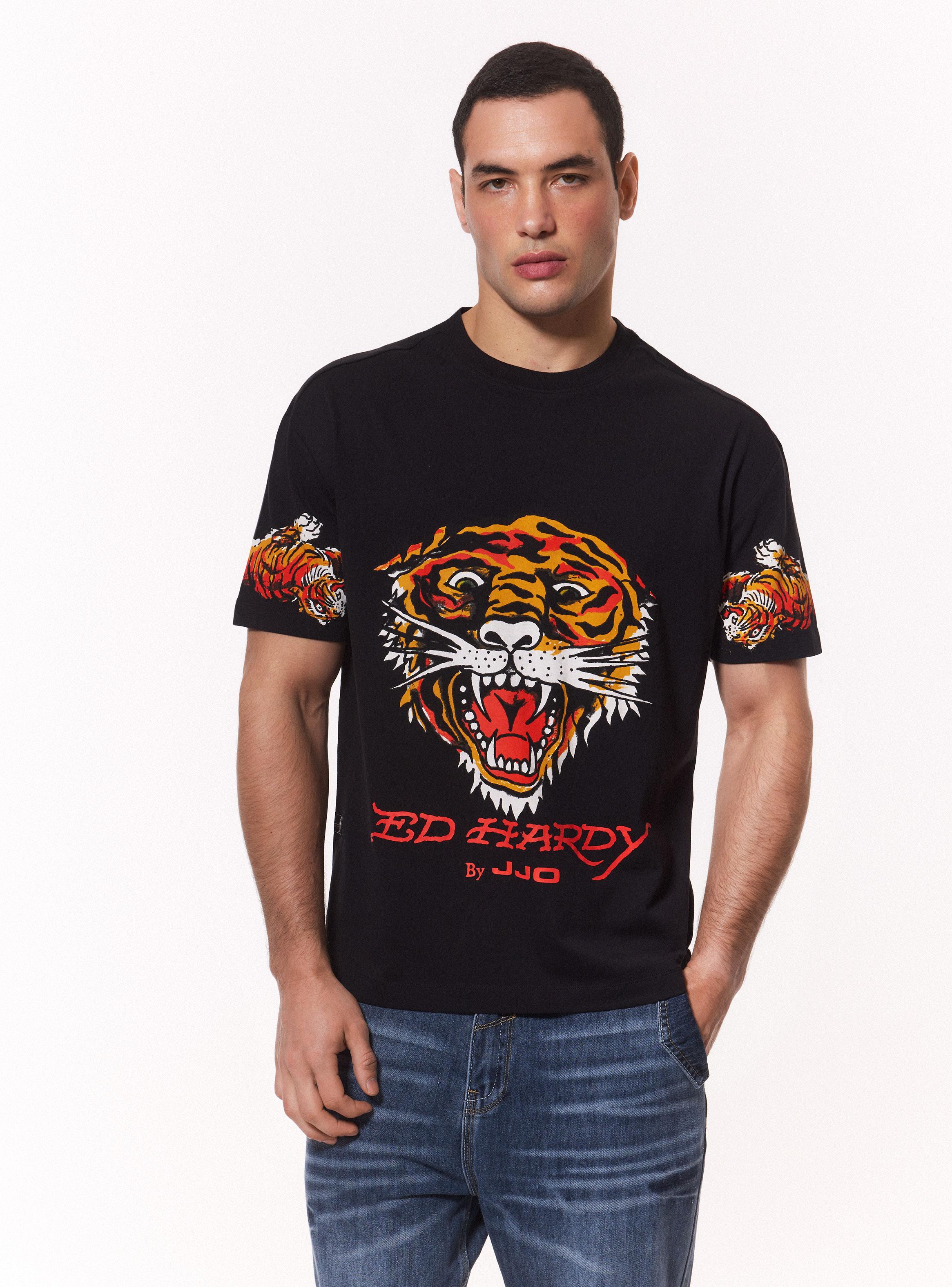 Polera Ed Hardy Estampado Frontal y Mangas-0