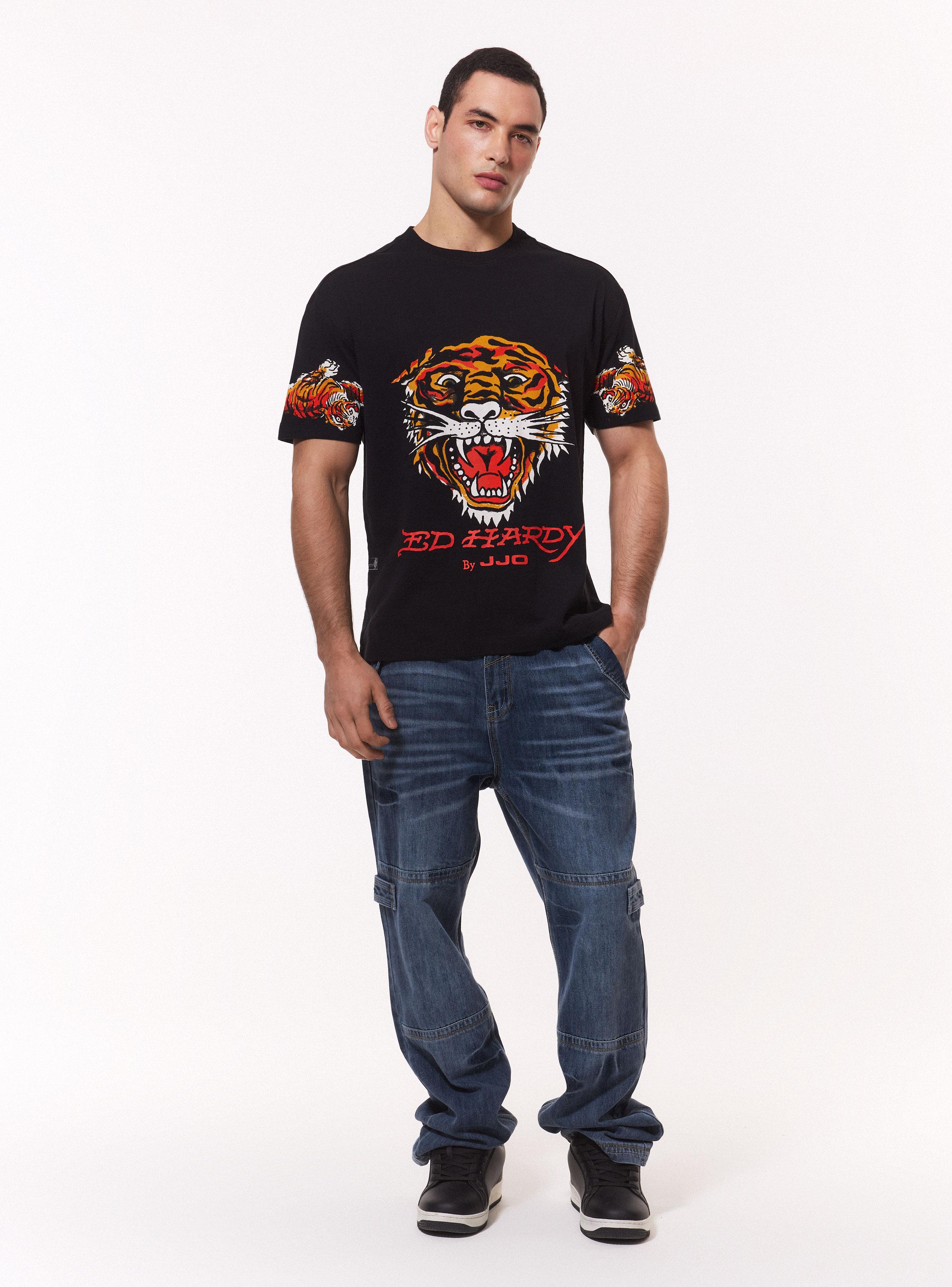 Polera Ed Hardy Estampado Frontal y Mangas-4