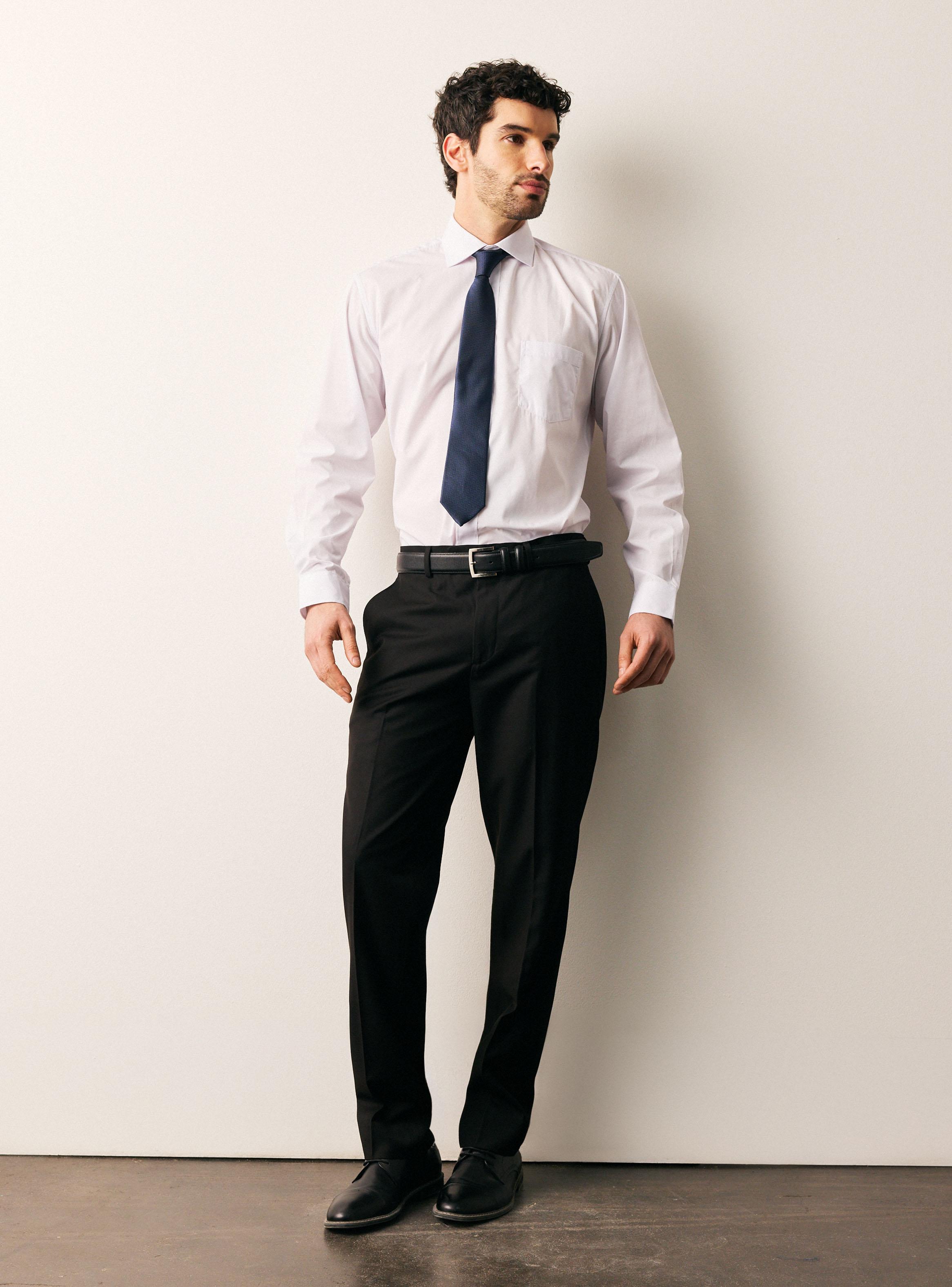 Pantalón Regular Fit Lana Poliéster Liso Color-4