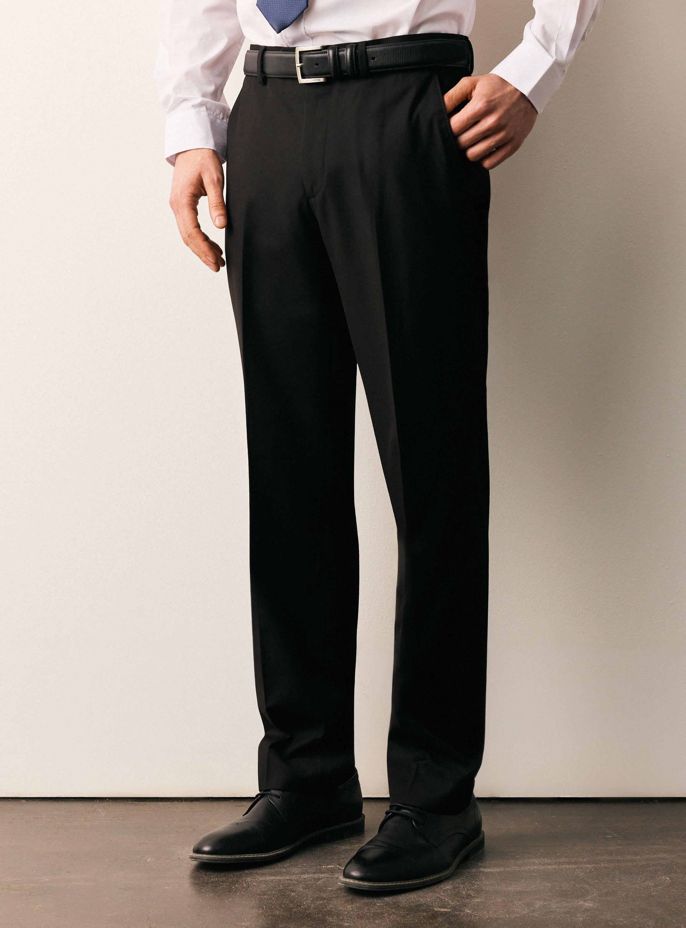 Pantalón Regular Fit Lana Poliéster Liso Color-0