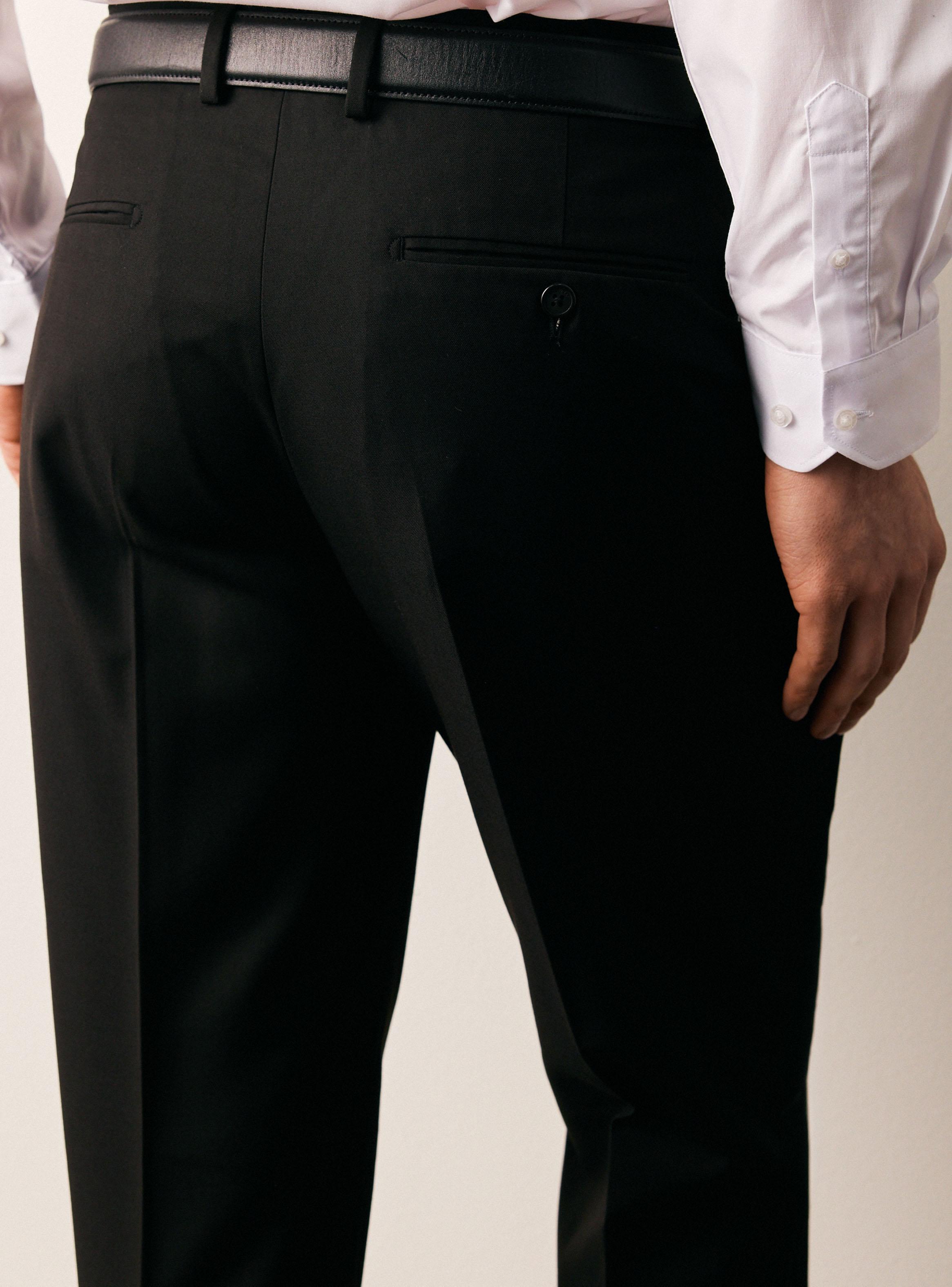 Pantalón Regular Fit Lana Poliéster Liso Color-3