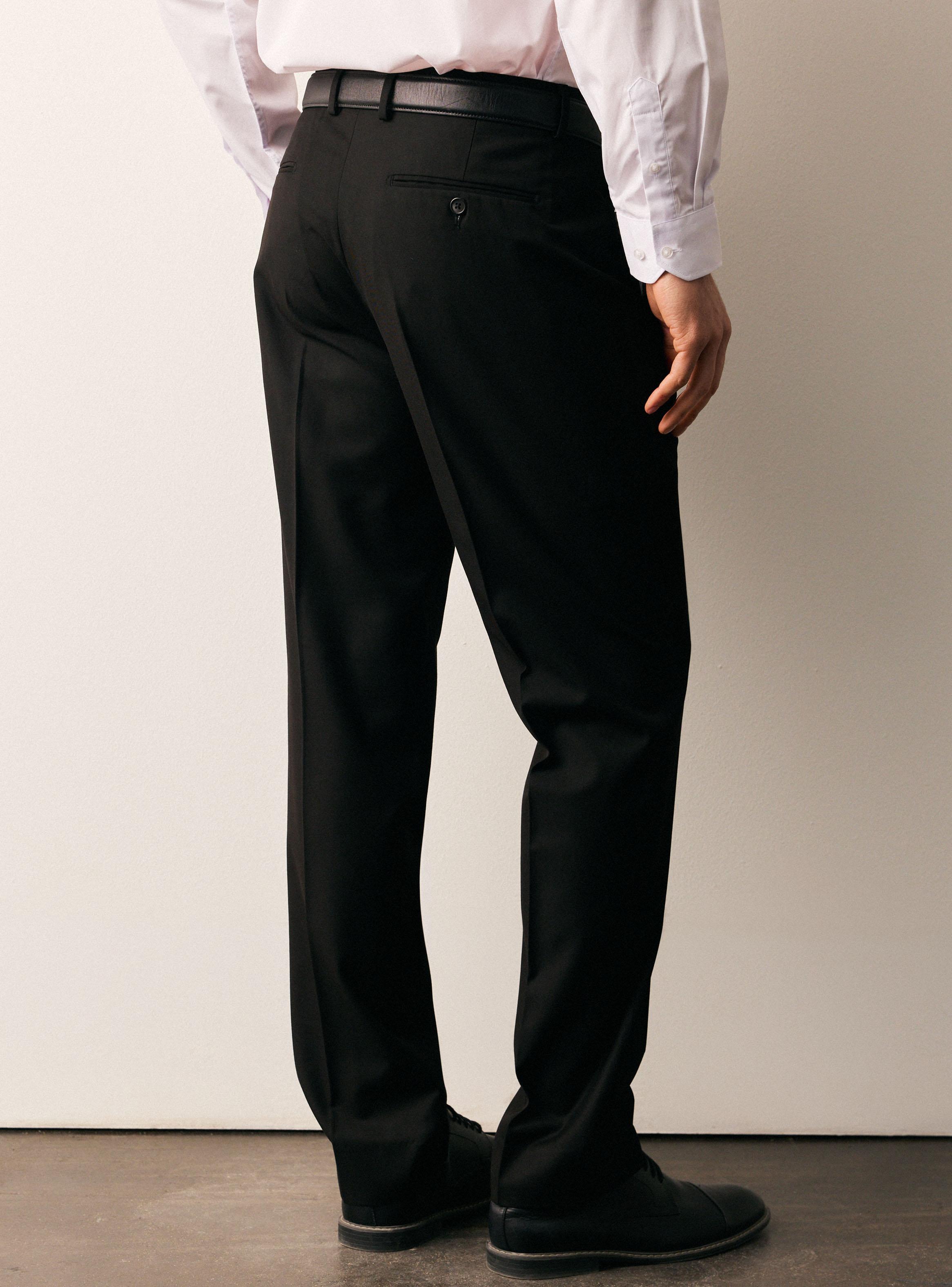 Pantalón Regular Fit Lana Poliéster Liso Color-1