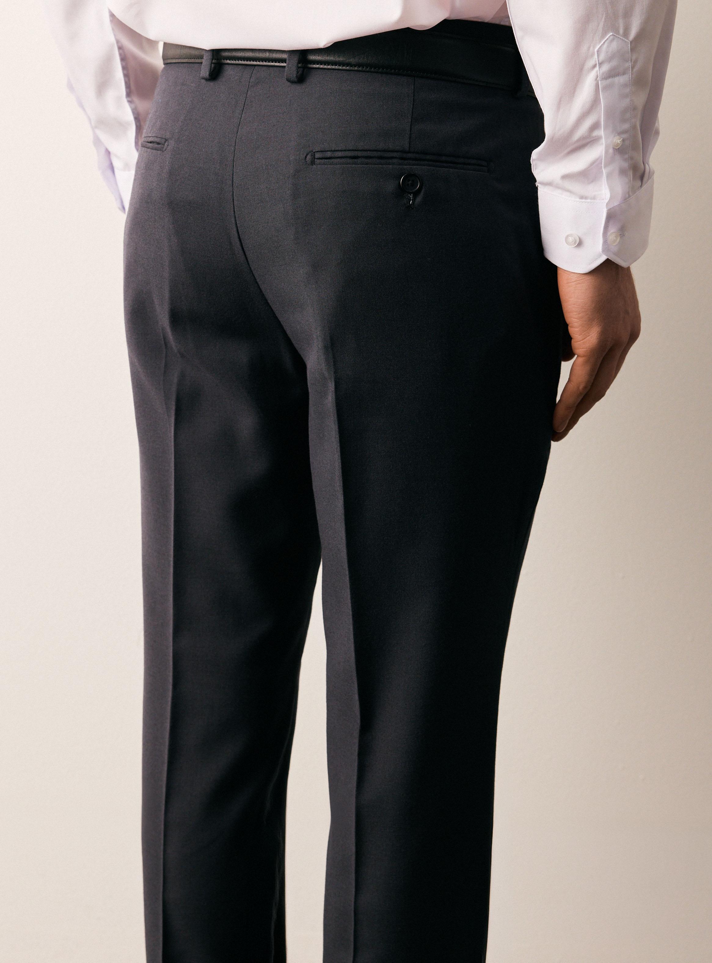 Pantalón Slim Fit Lana Poliéster Liso Color-3