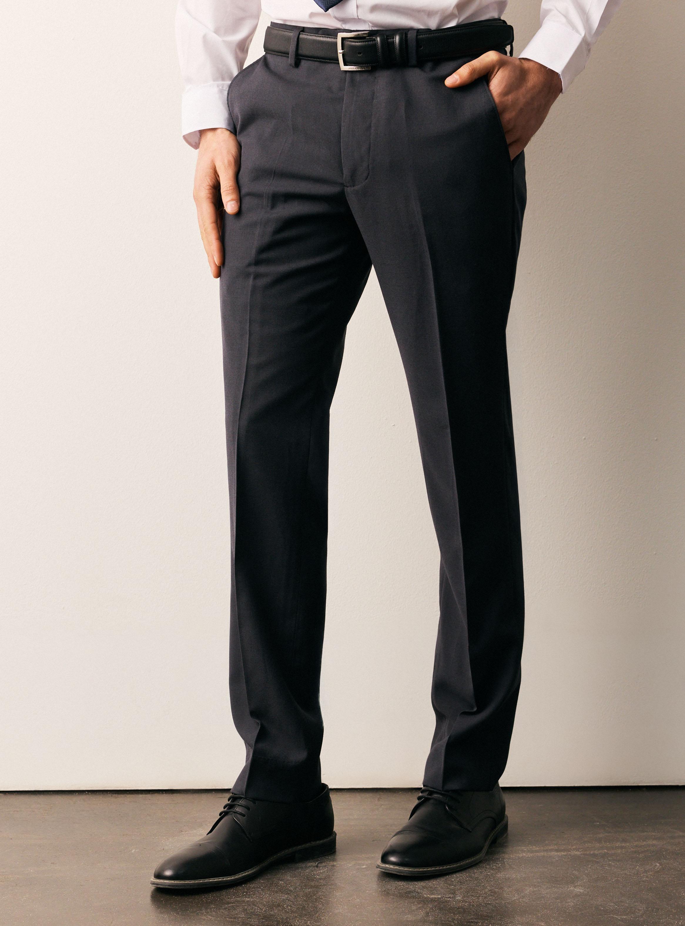 Pantalón Slim Fit Lana Poliéster Liso Color-0