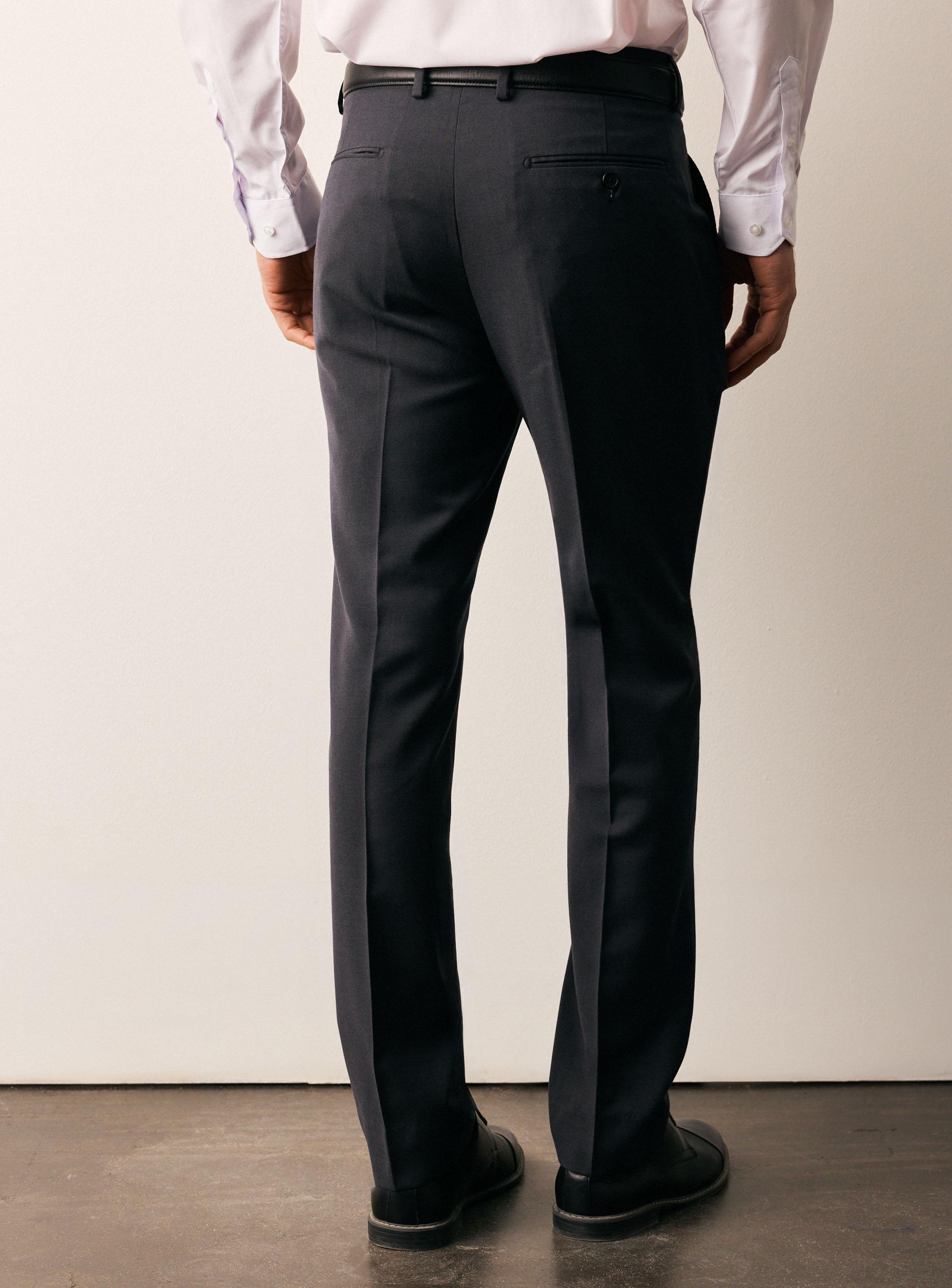 Pantalón Slim Fit Lana Poliéster Liso Color-1