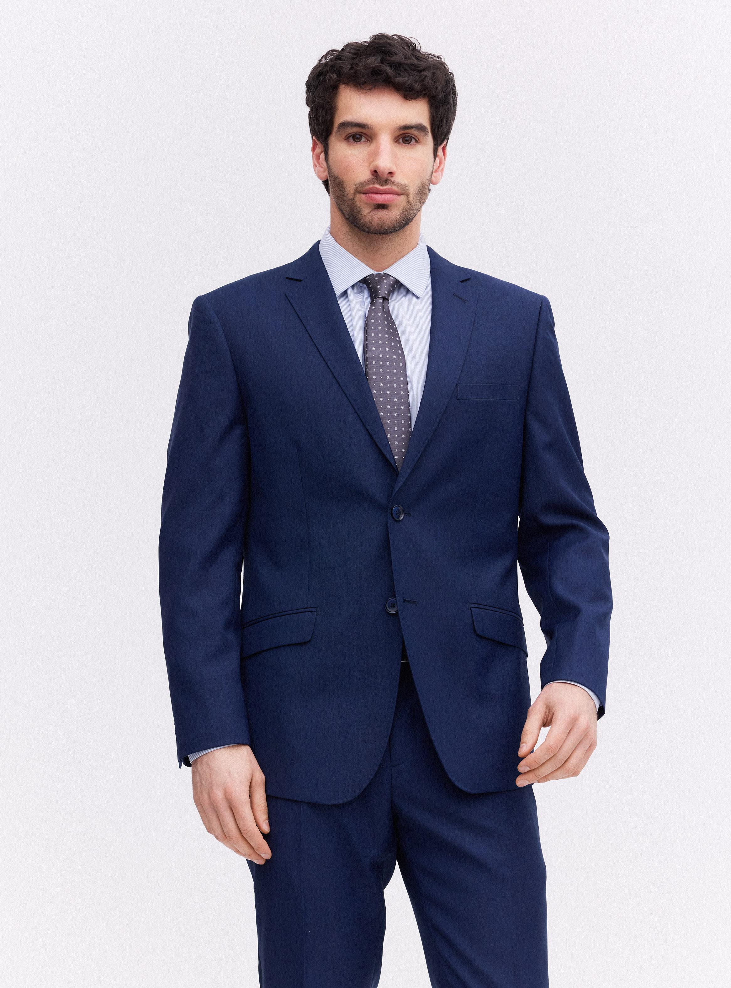 Traje Recto Lana Slim Fit Fantasía Texturada-0