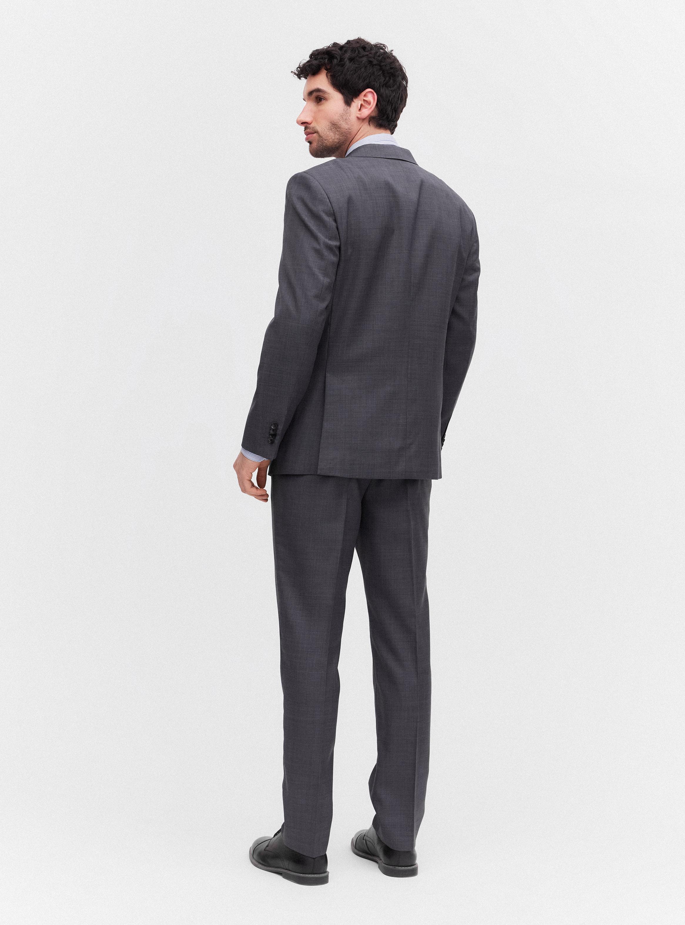 Traje Recto Slim Fit Fantasía Texturada en Lana-5