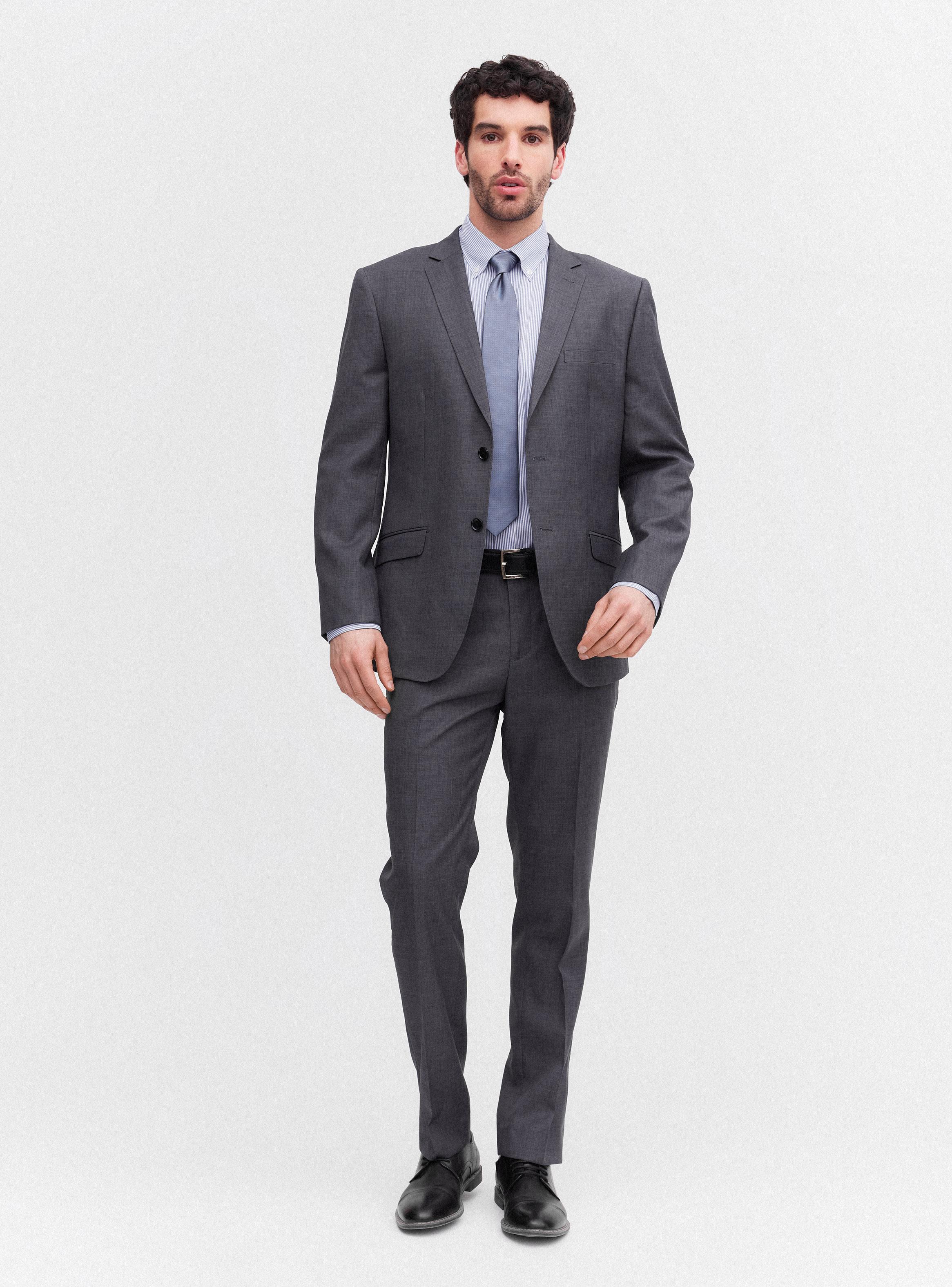 Traje Recto Slim Fit Fantasía Texturada en Lana-4