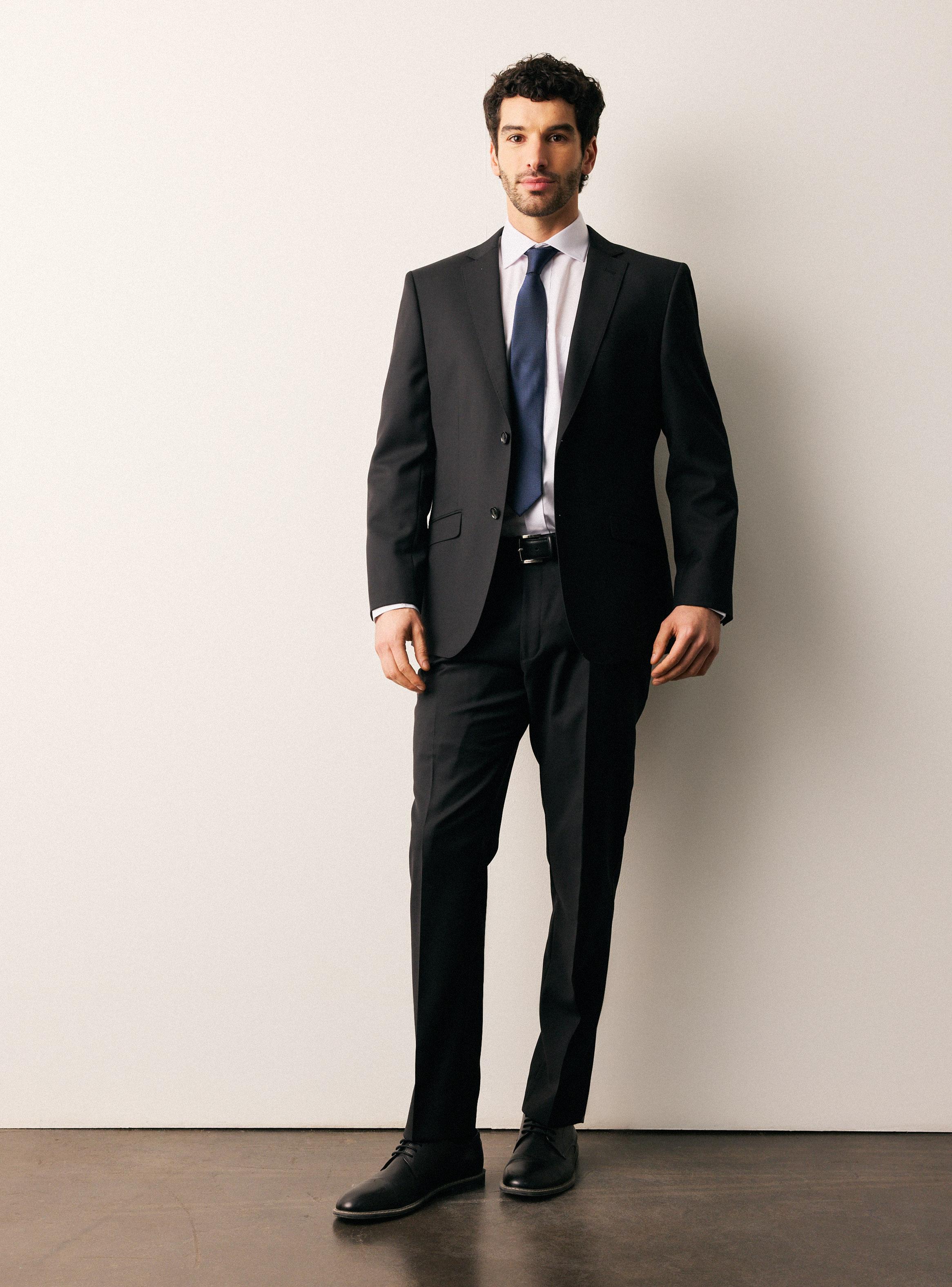Traje Recto en Lana Lisa Slim Fit-4