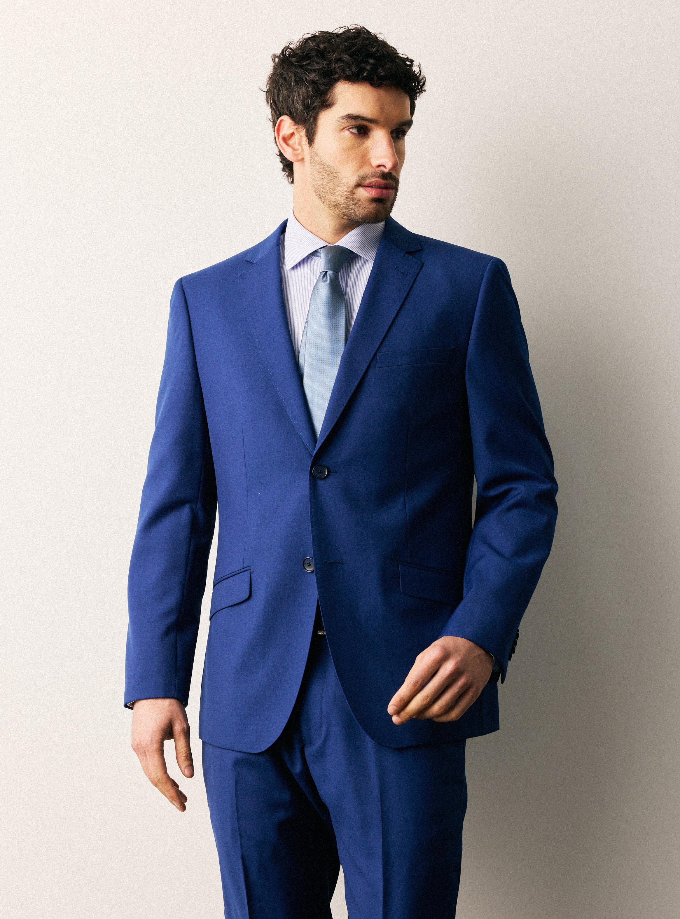 Traje Recto en Lana Lisa Slim Fit-0