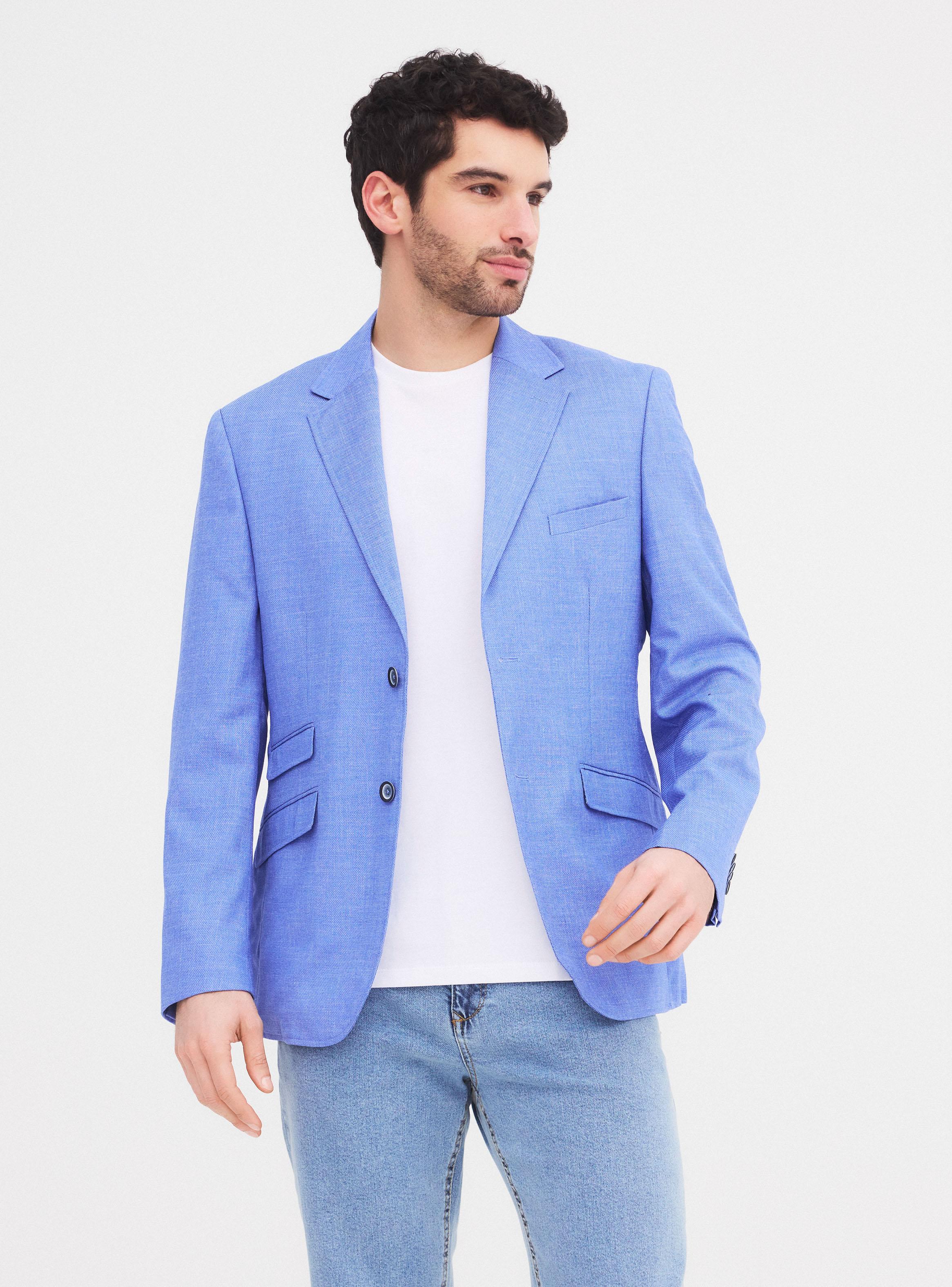Vestón Recto Texturado Slim Fit-0