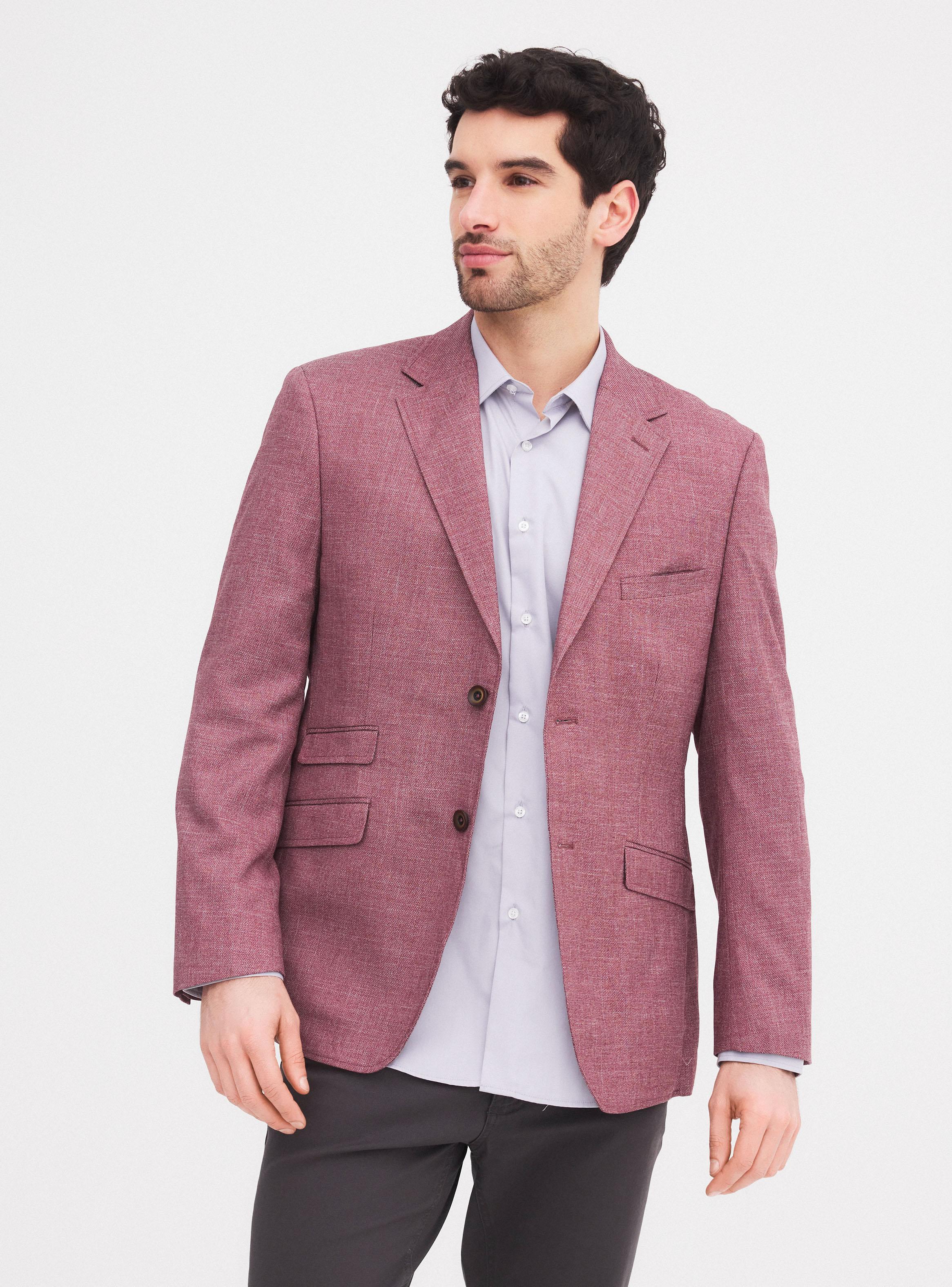 Vestón Recto Texturado Slim Fit-0
