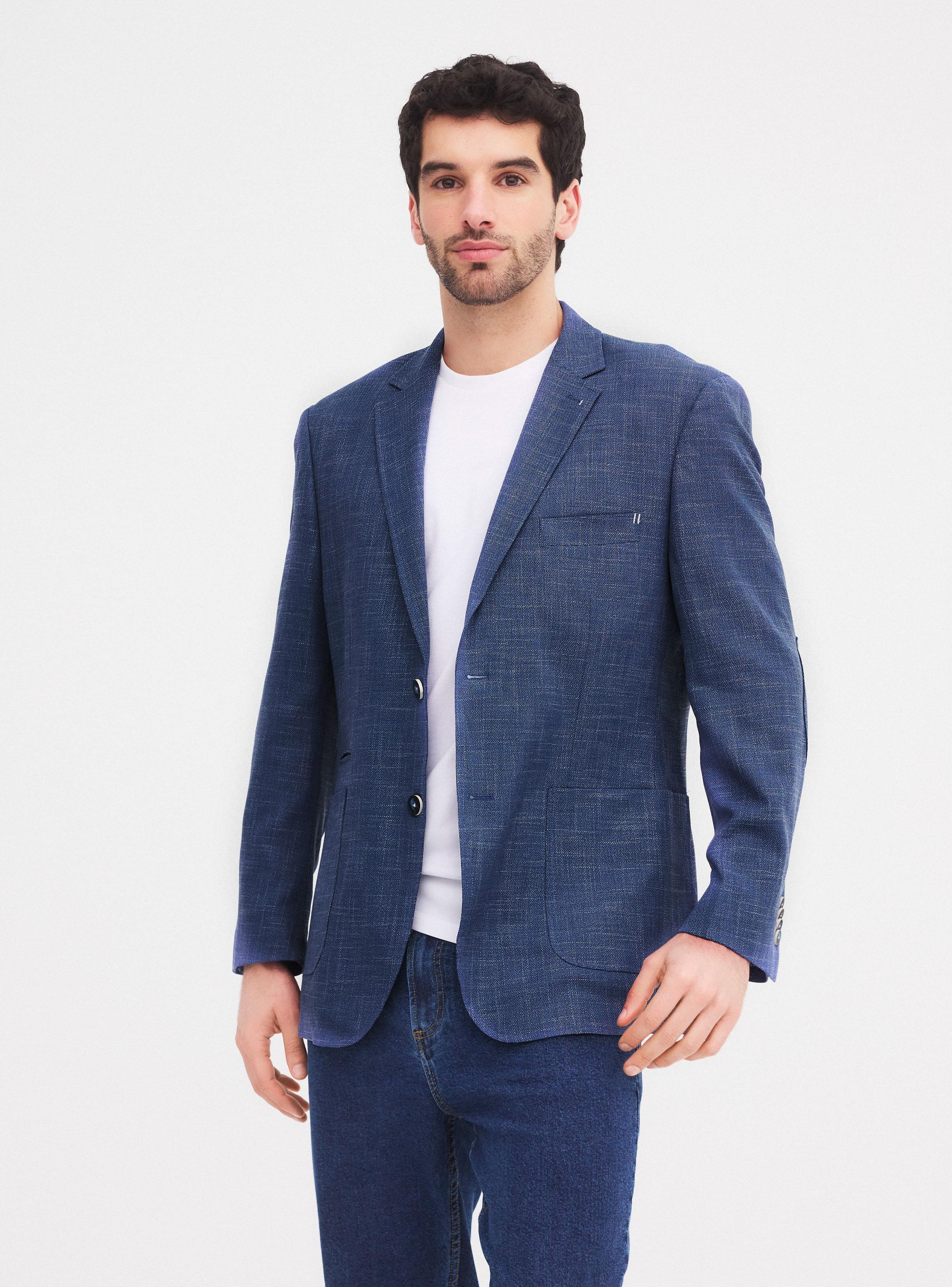 Veston Recto Regular Fit Texturado-0