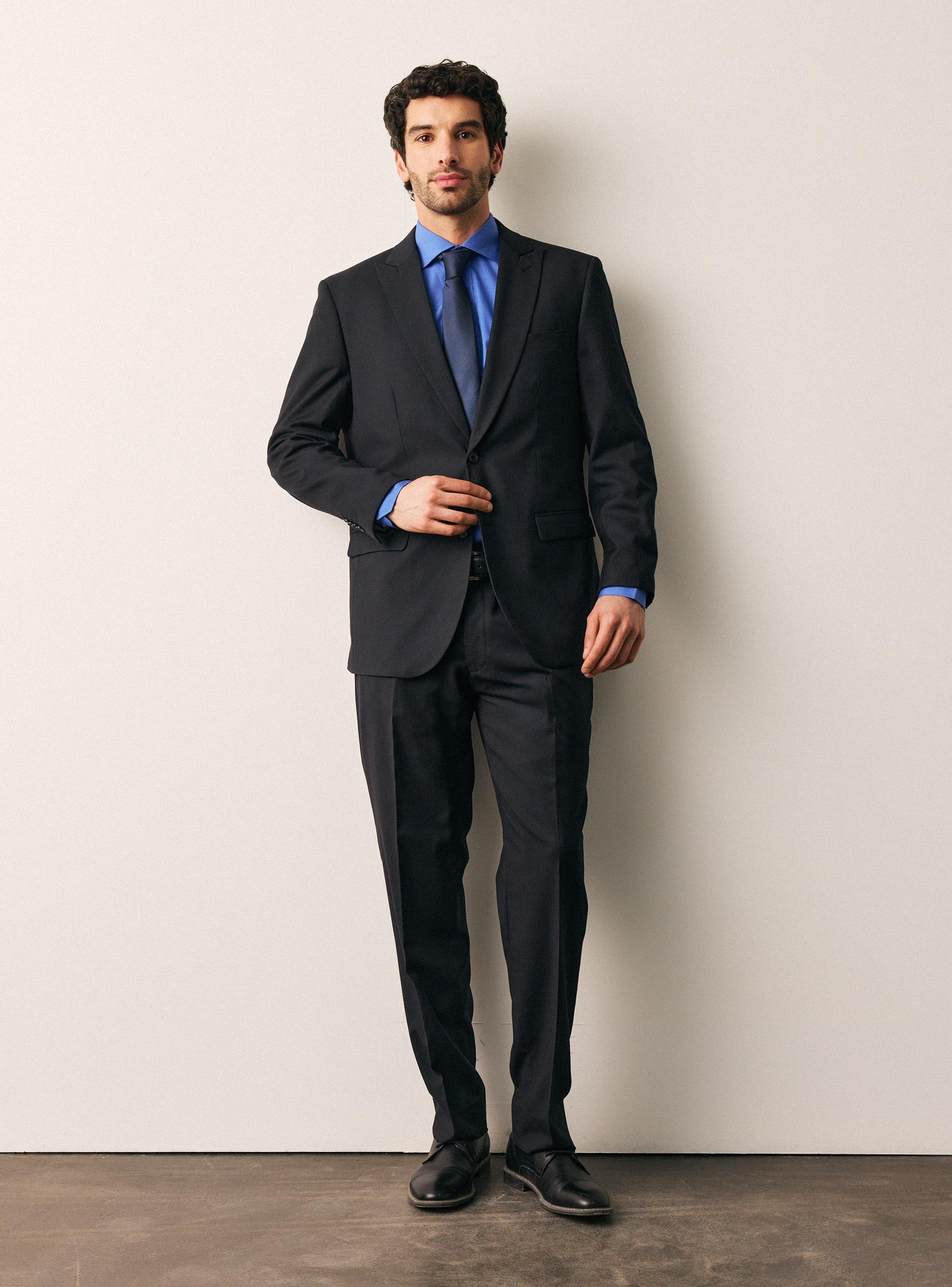 Traje Recto Fantasía Acanalada Regular Fit-4