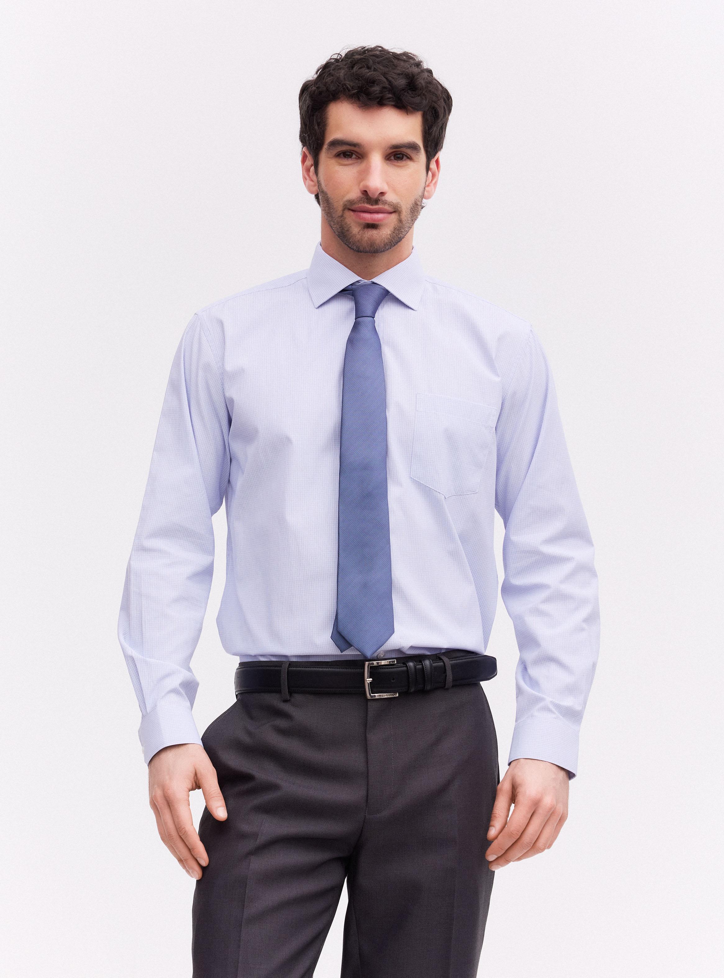 Camisa Semi Slim Fantasías Cuello Italiano-0