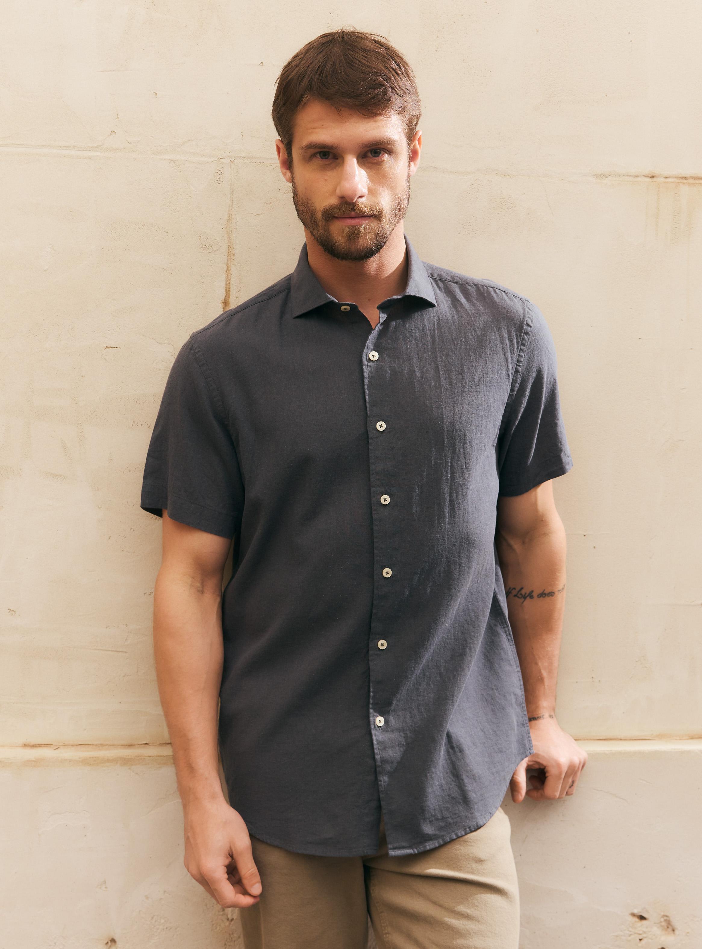 Camisa Manga Corta Lino-0
