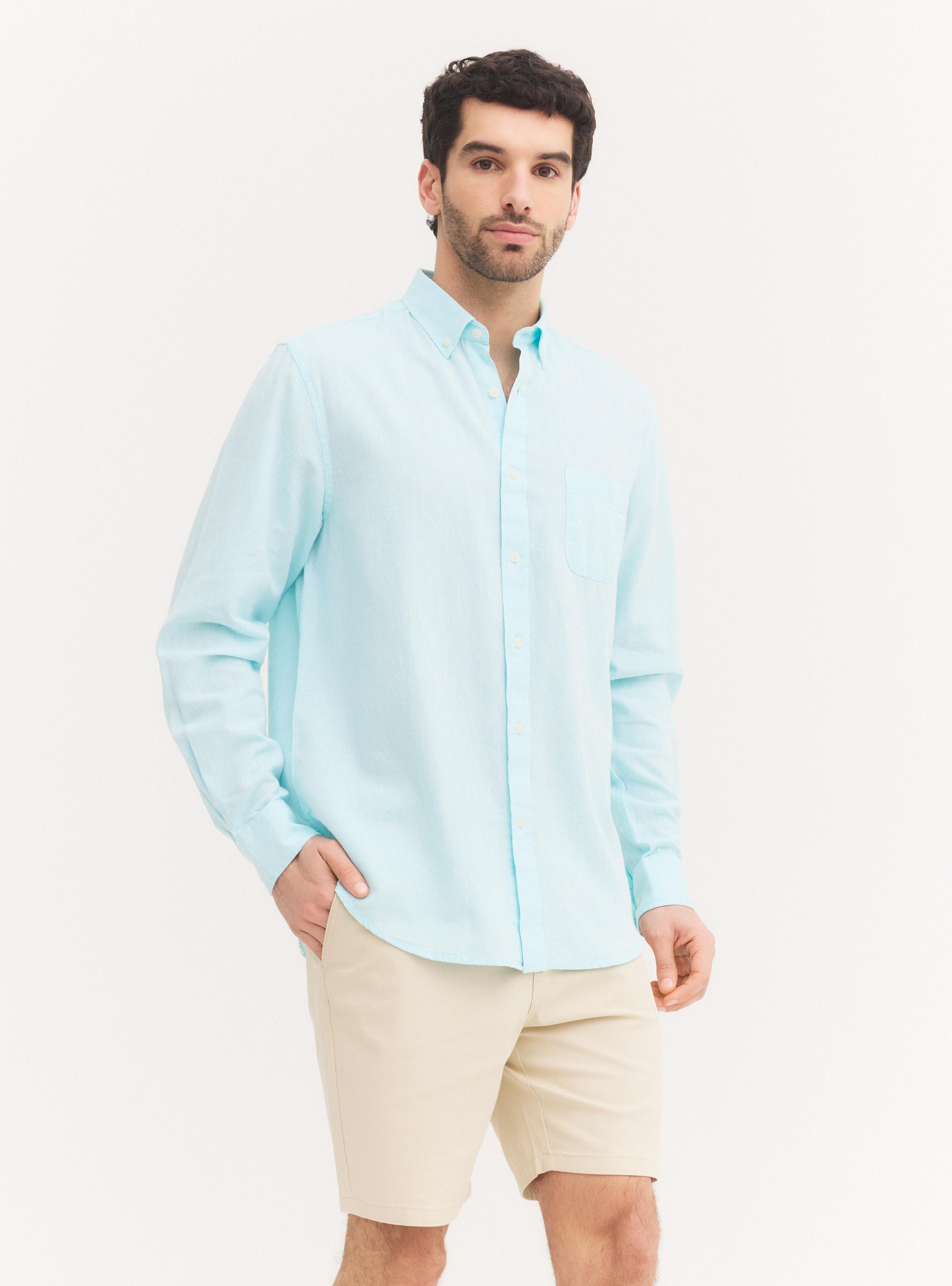 Camisa Manga Corta Algodón Lino-0