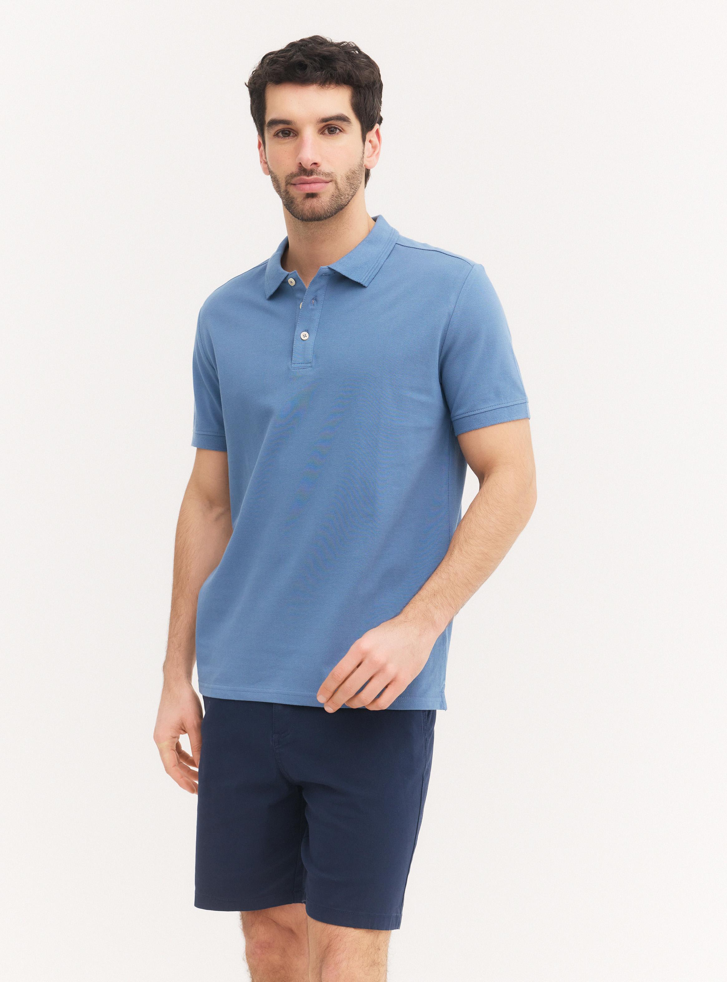 Polera Manga Corta Polo Detalle Cuello-0