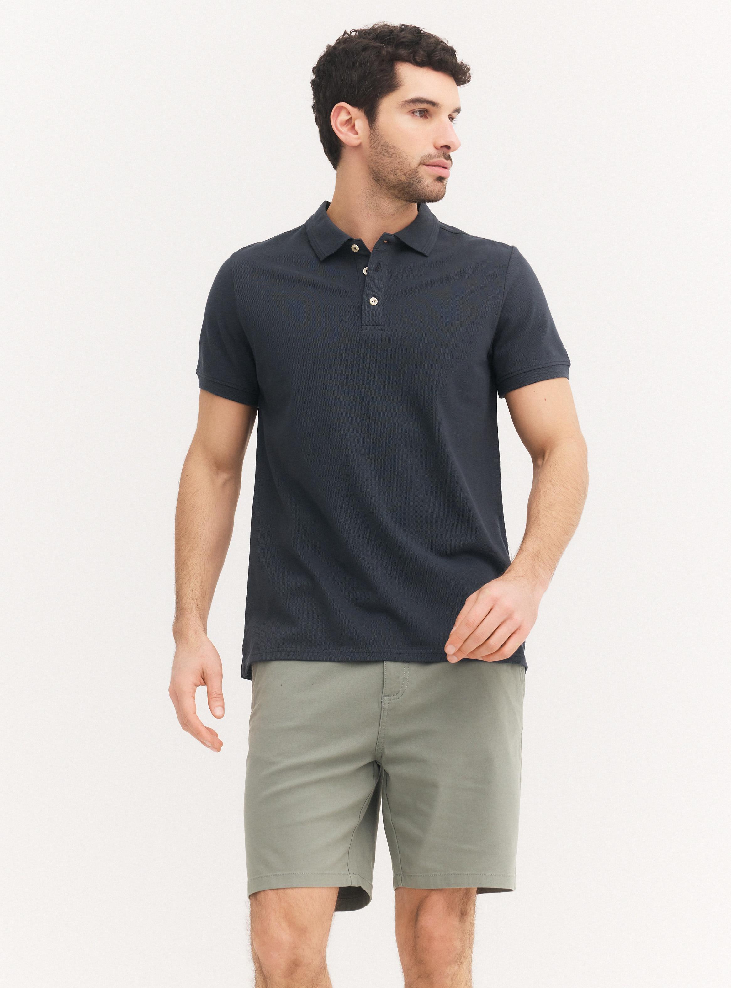 Polera Manga Corta Polo Detalle Cuello-0