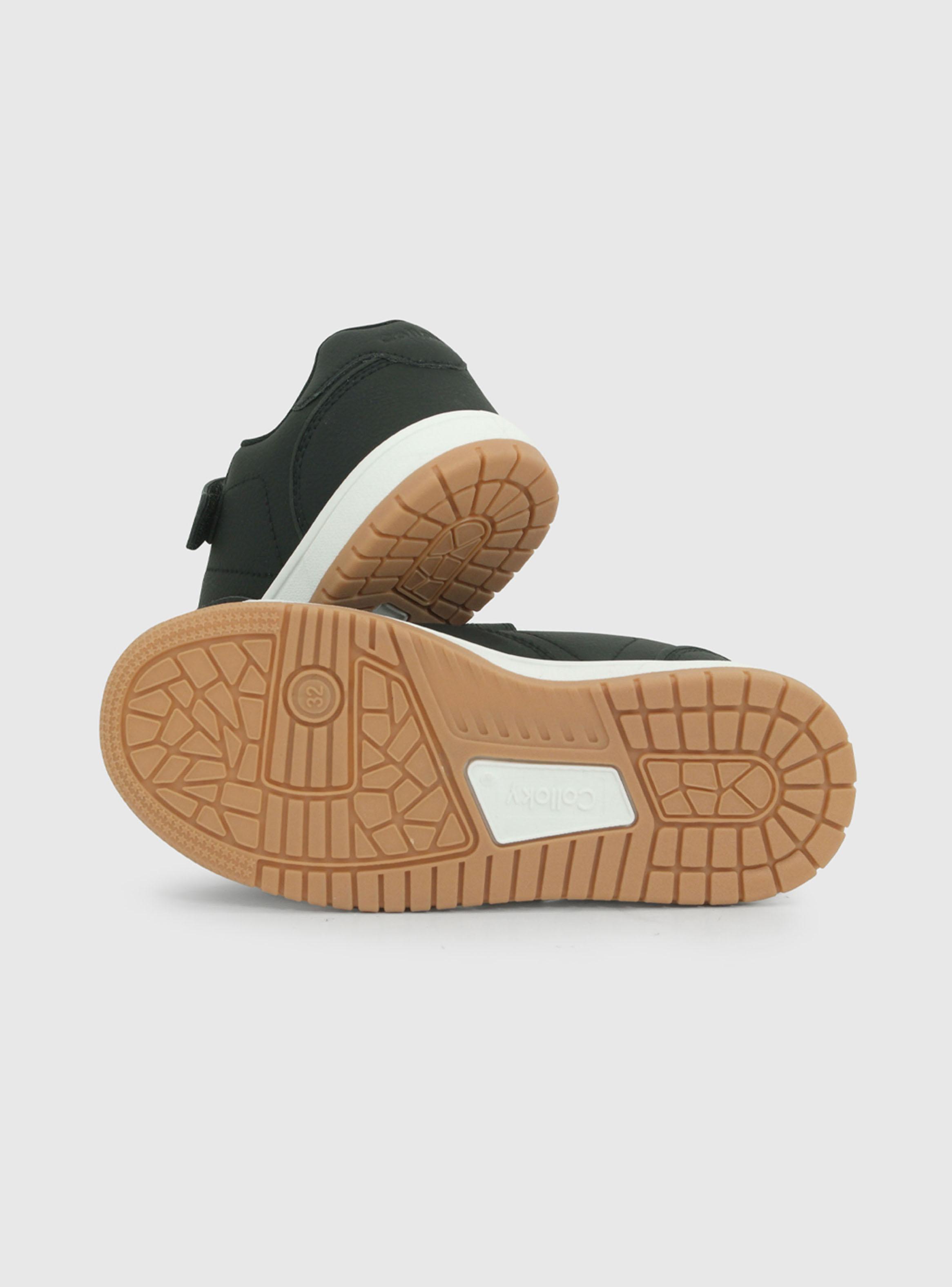 Zapatilla Urbana Lisa Negra Velcro Unisex-3
