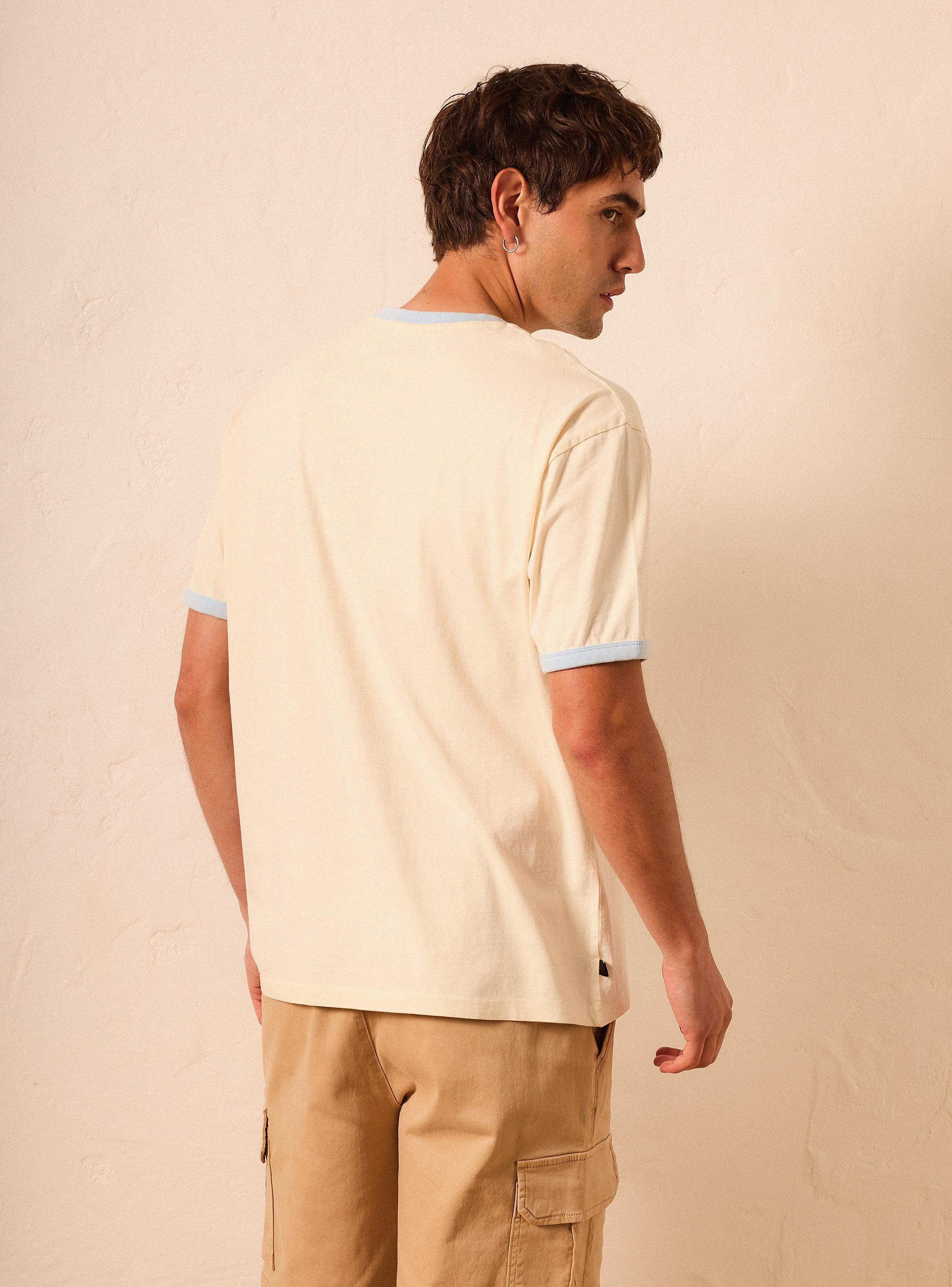 Polera Pipping en Contraste Manga Caída-1