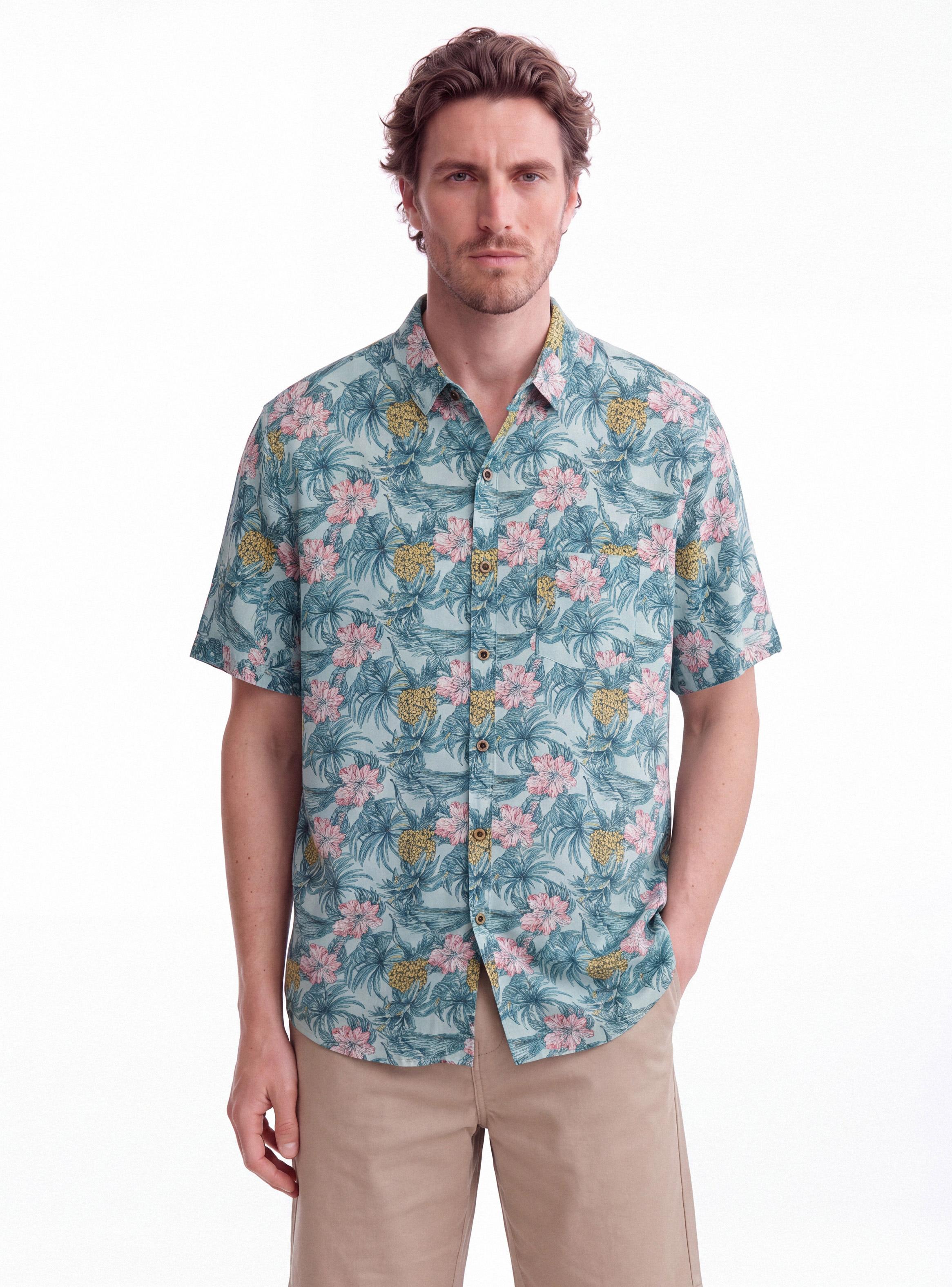 Camisa Manga Corta Viscosa Printeada-0