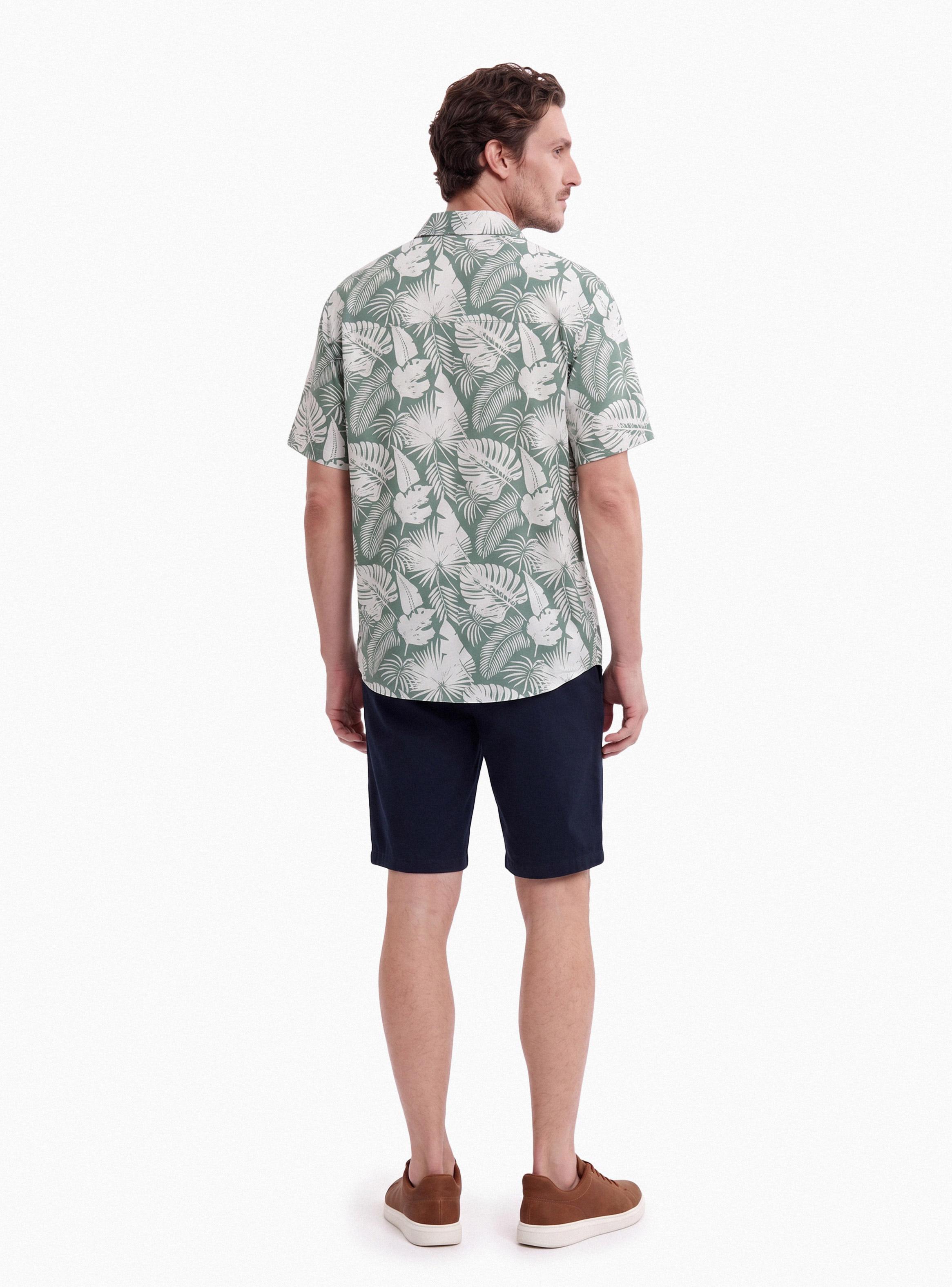 Camisa Manga Corta Algodón Print Hojas-5