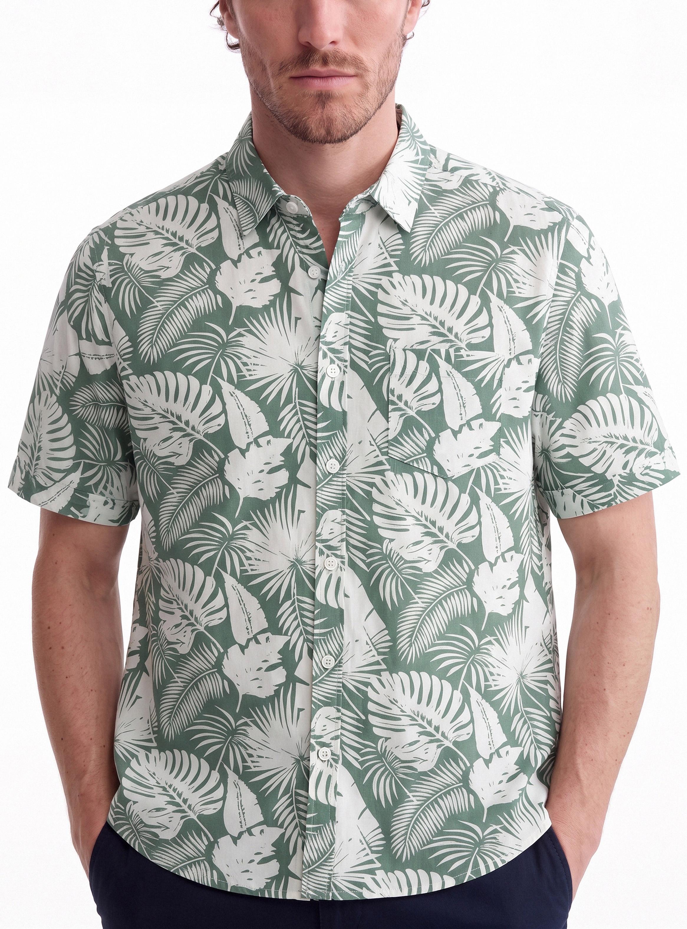 Camisa Manga Corta Algodón Print Hojas-2