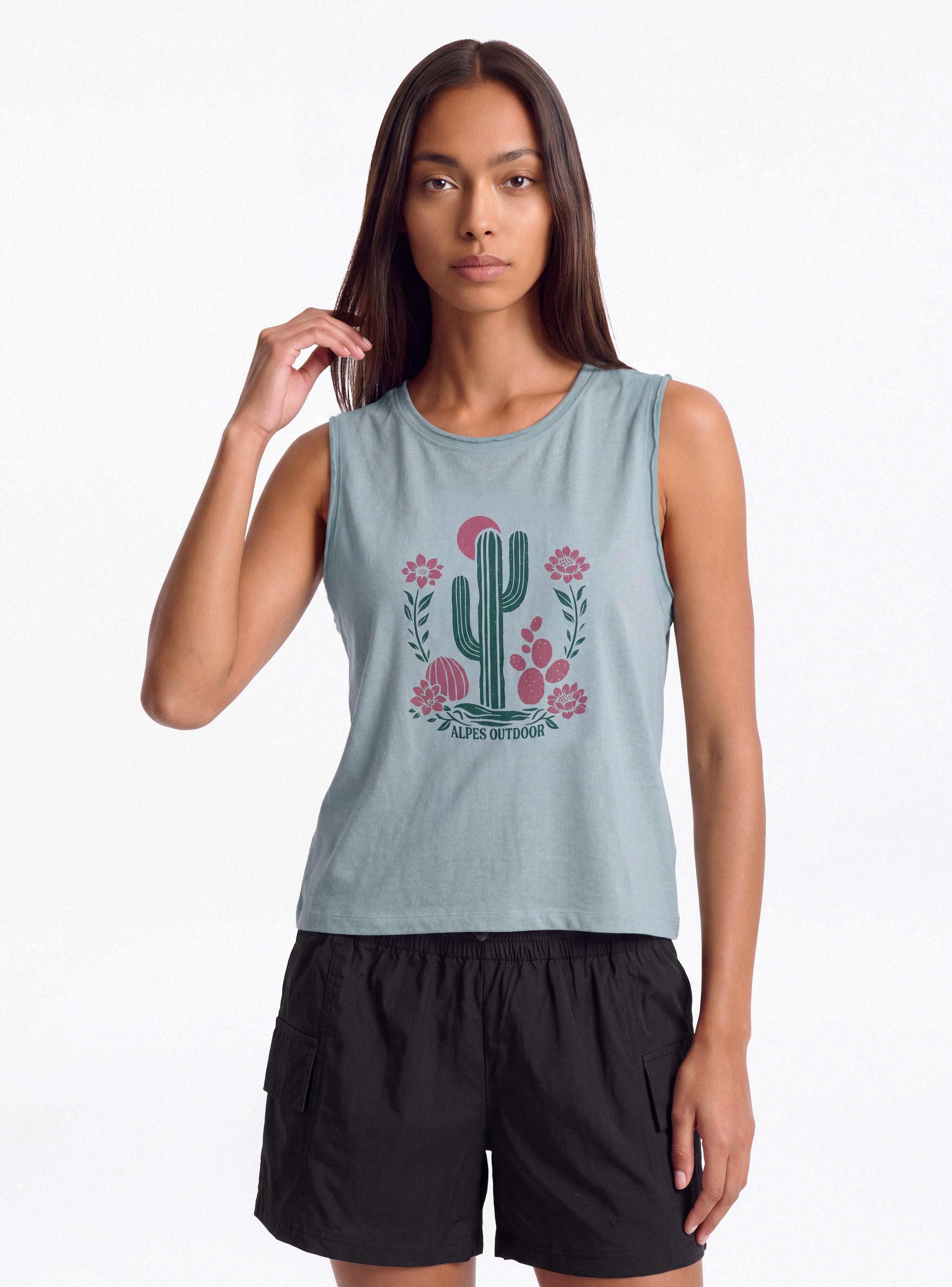 Polera Sin Mangas Diseño Estampado-0