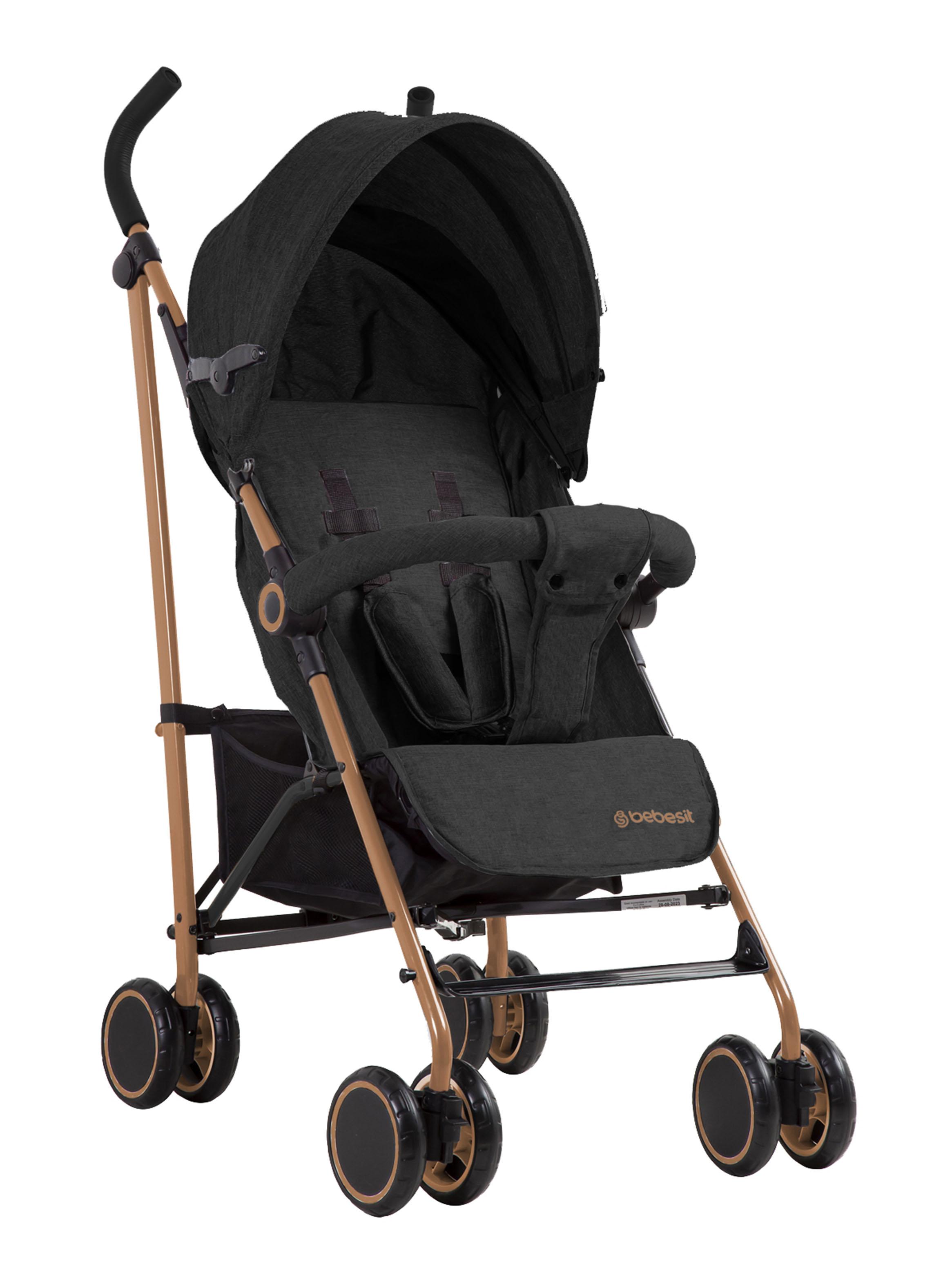 Coche Paragua Clap Negro Gold-0