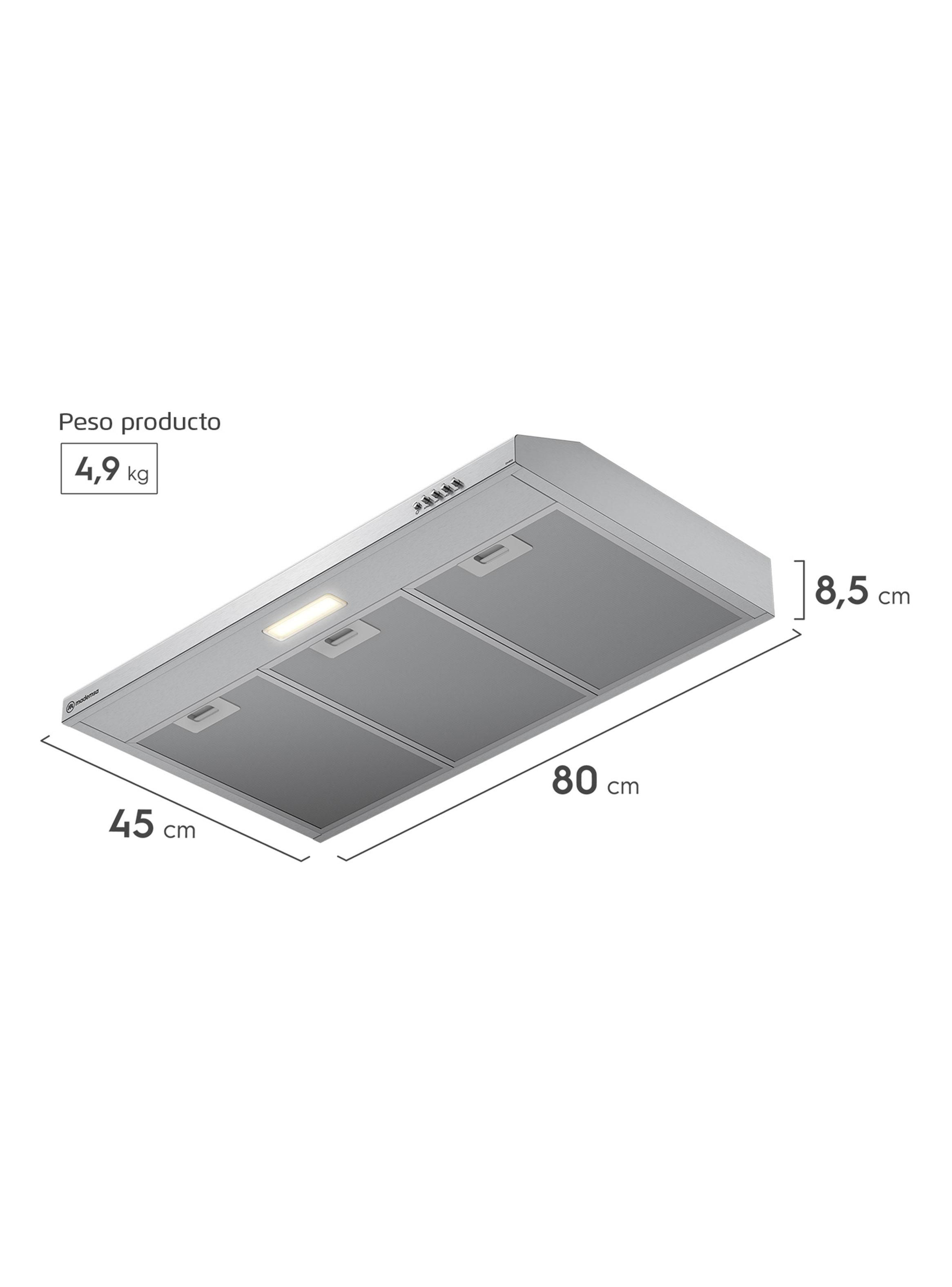 Campana Tradicional DM8SS Inox 80 cm-2