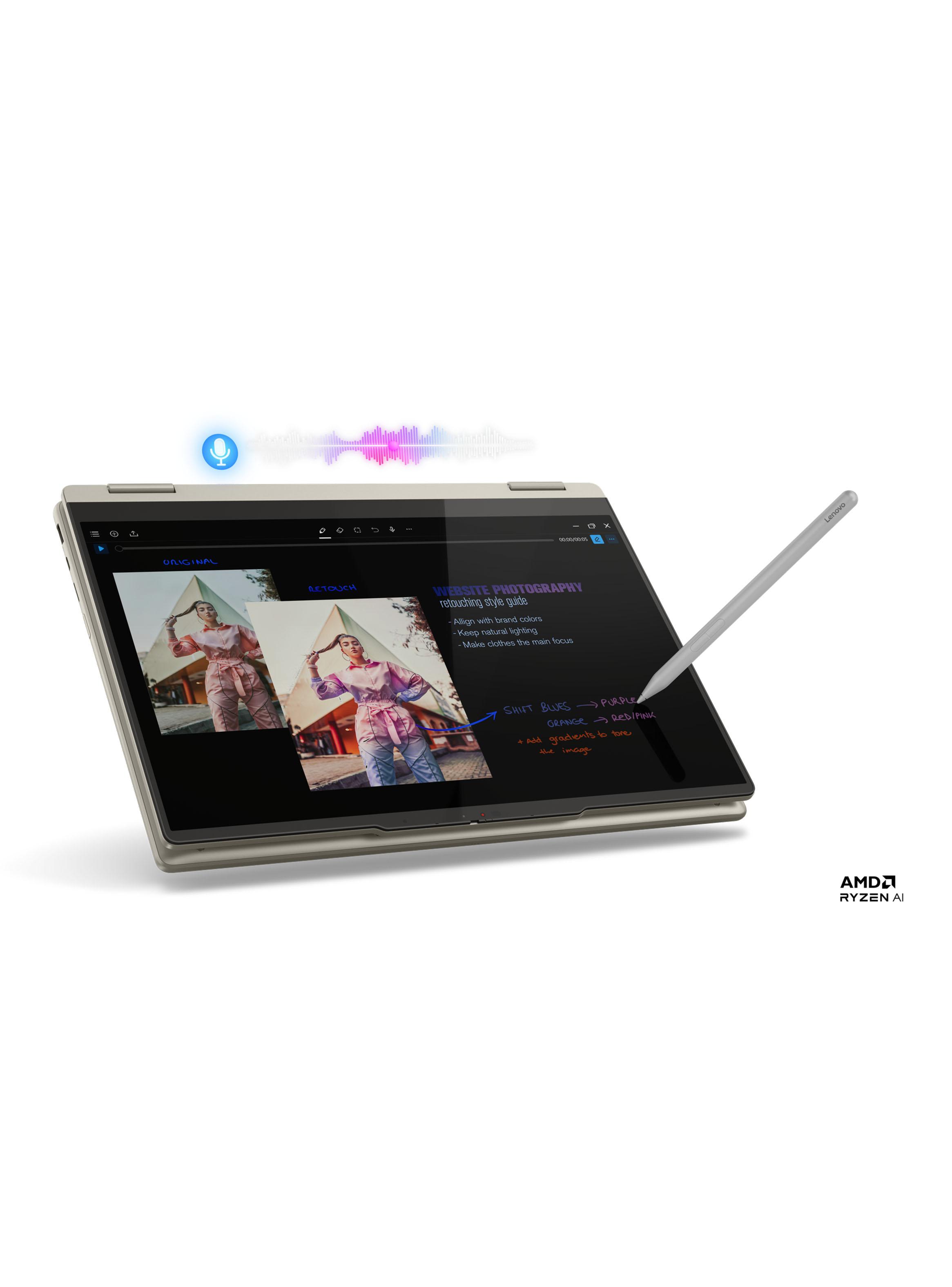 Notebook Yoga 7 AMD Ryzen AI 7 350 32GB RAM 1TB SSD 14'' OLED Touch 60Hz + Lápiz-7