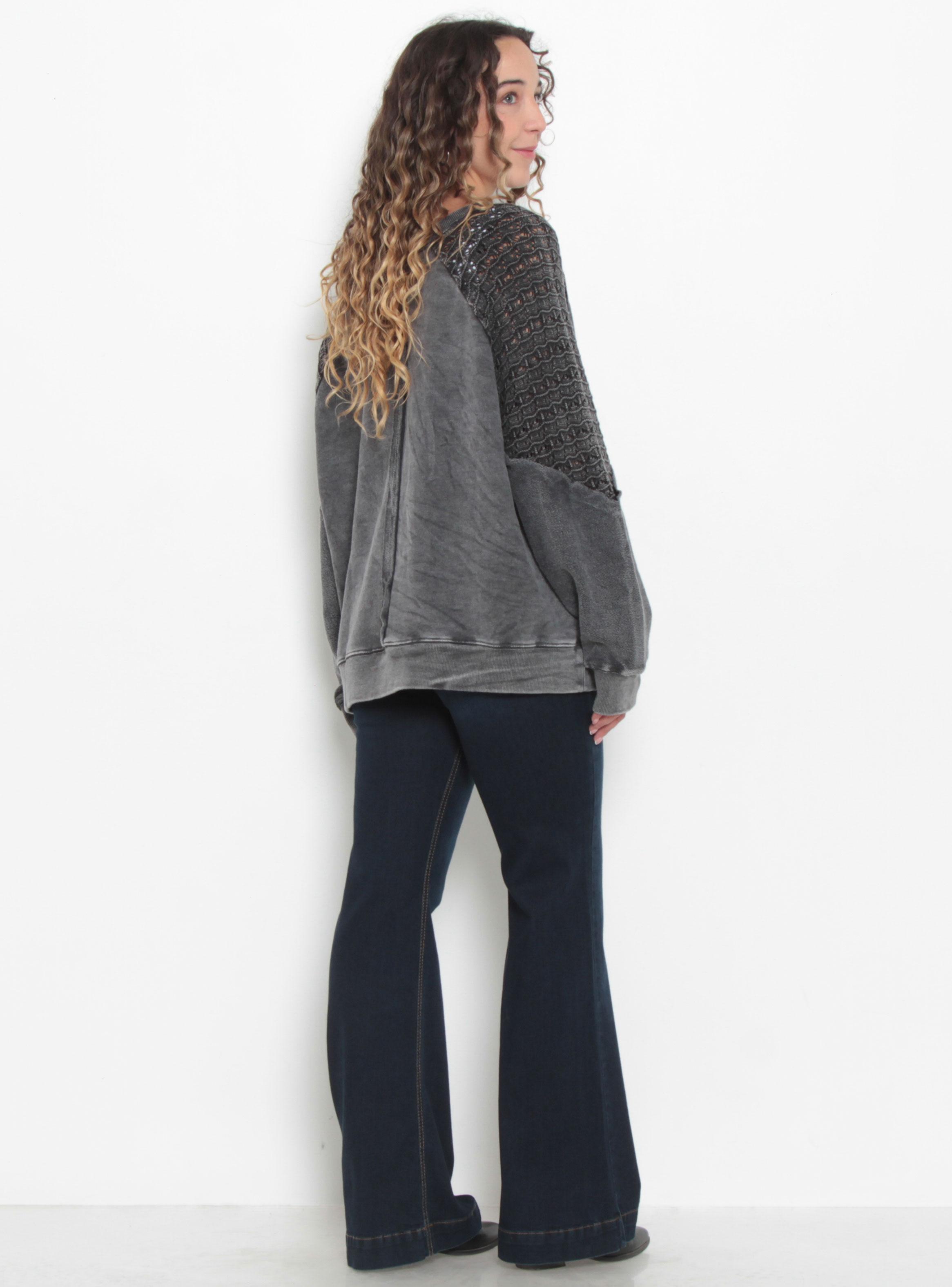 Sweater Manga Larga Escote Redondo con Textura-4