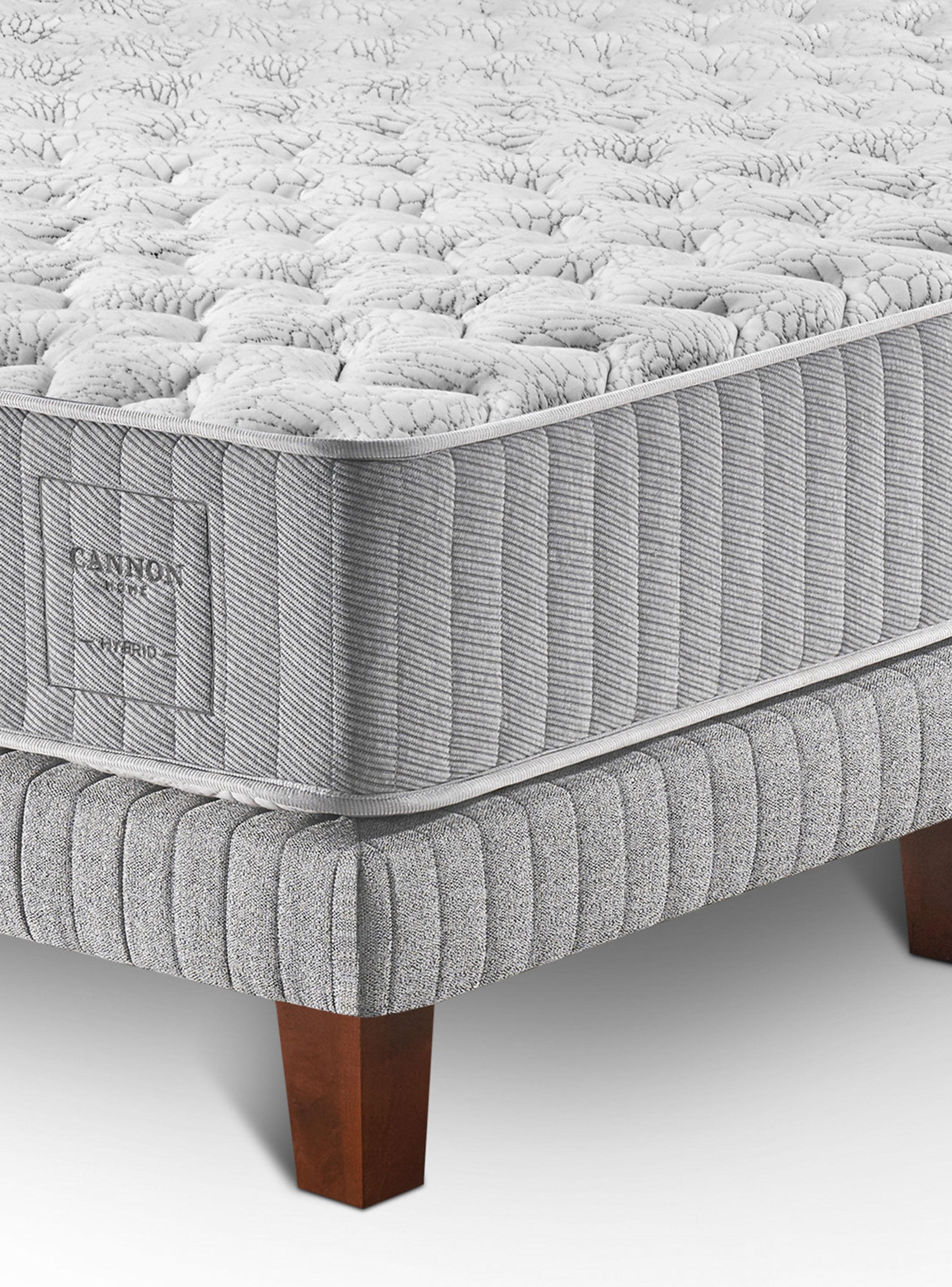 Cama Europea Hybrid Cotton 2 Plazas Base Dividida + Respaldo Marengo-3