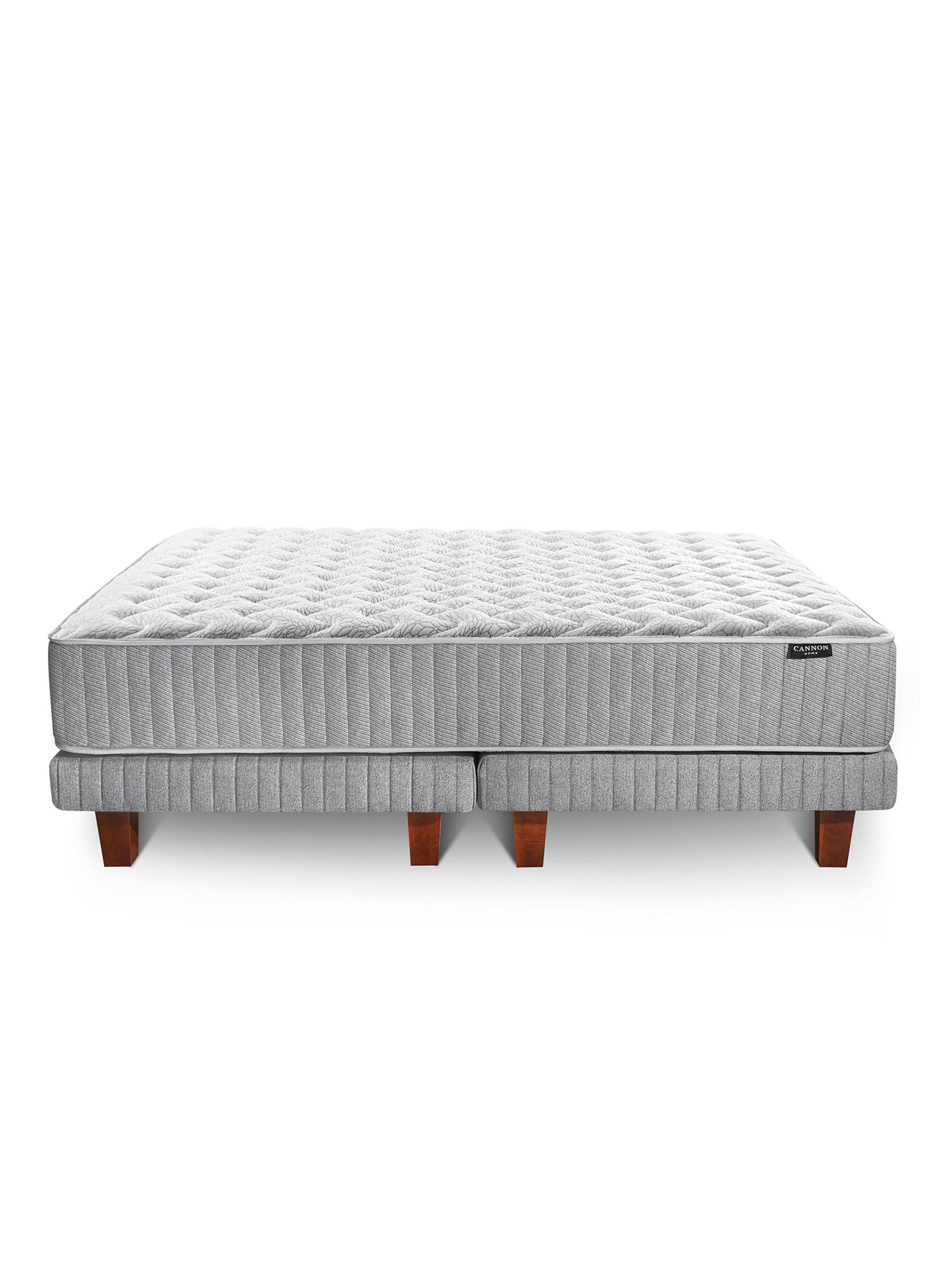 Cama Europea Hybrid Cotton 2 Plazas Base Dividida + Respaldo + Veladores Volga-2