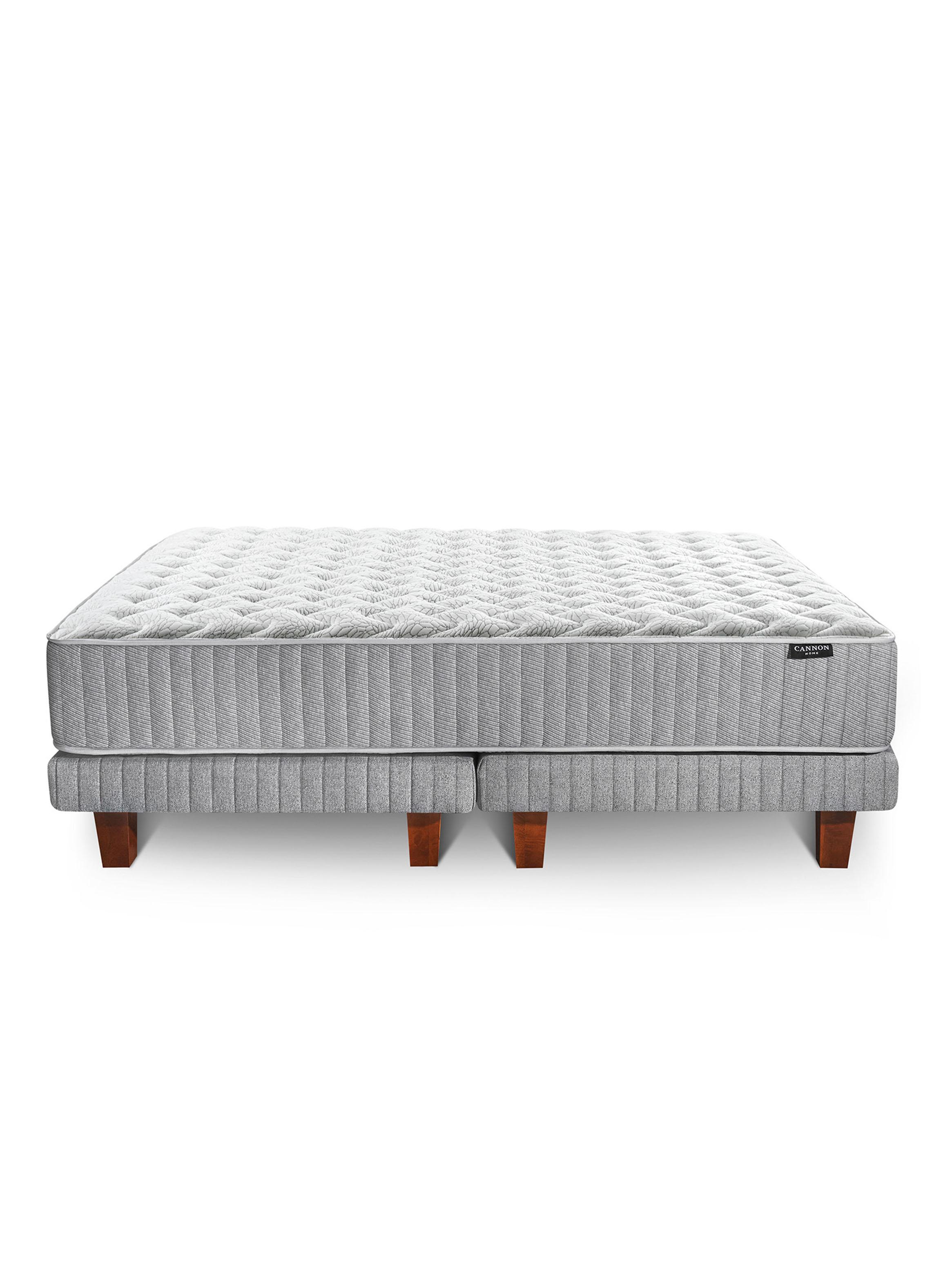 Cama Europea Hybrid Cotton 2 Plazas Base Dividida + Respaldo + Veladores-2