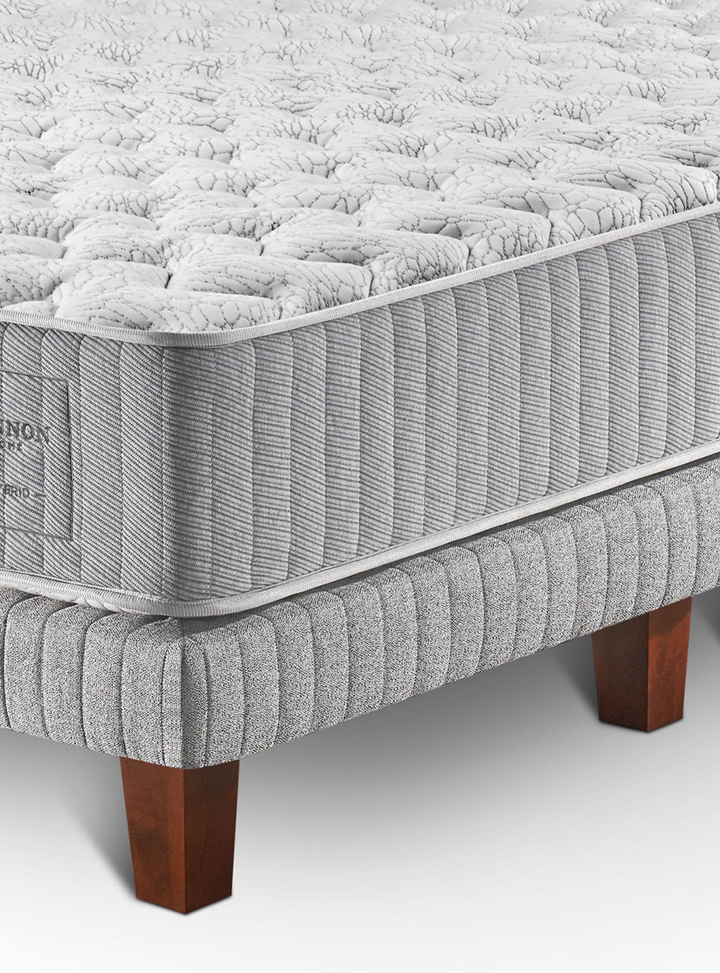 Cama Europea 2 Plazas Hybrid Cotton Base Dividida + Respaldo-3