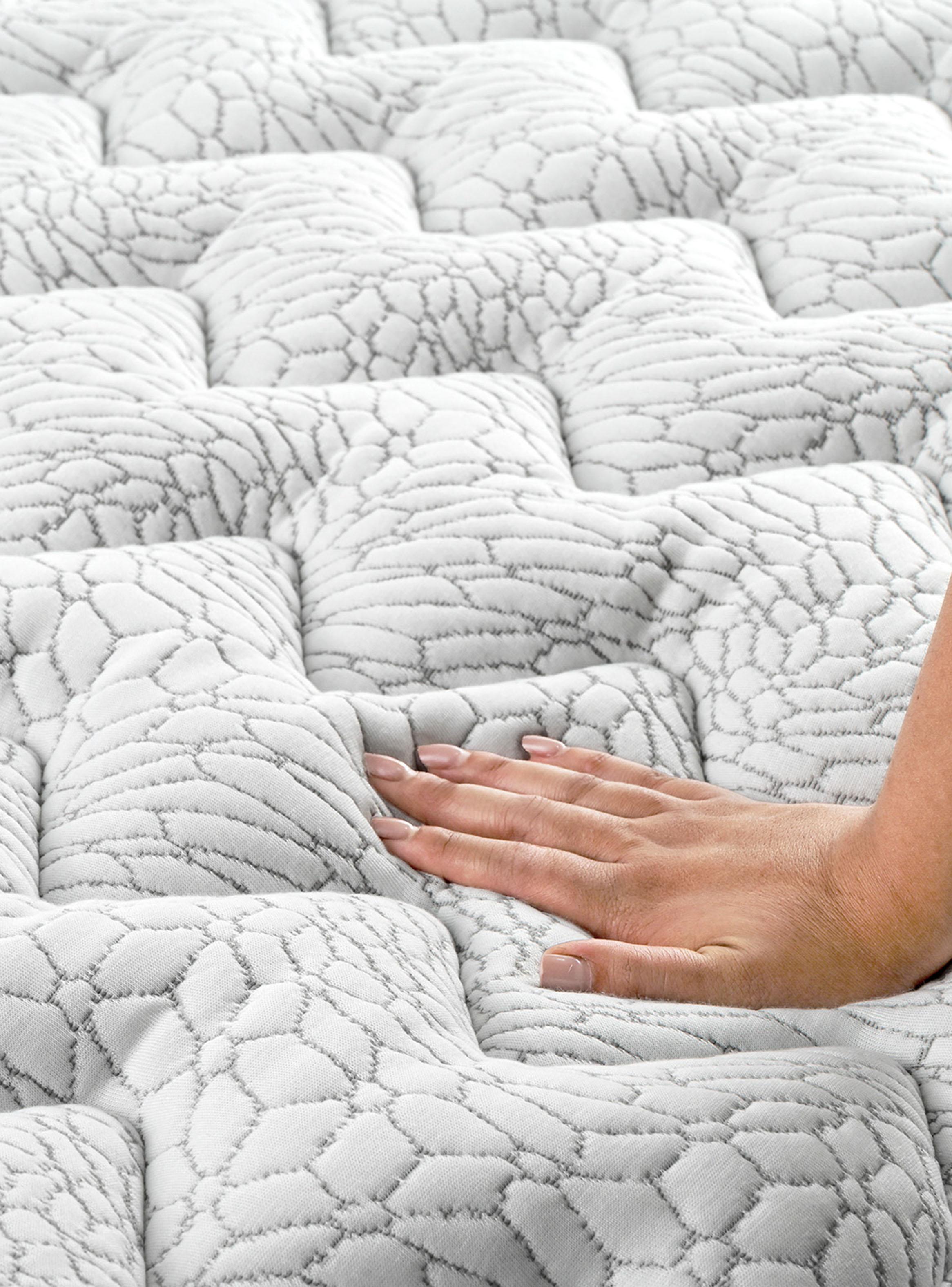 Cama Europea Hybrid Cotton King Base Dividida + Respaldo Lino Beige + Veladores Volga-5