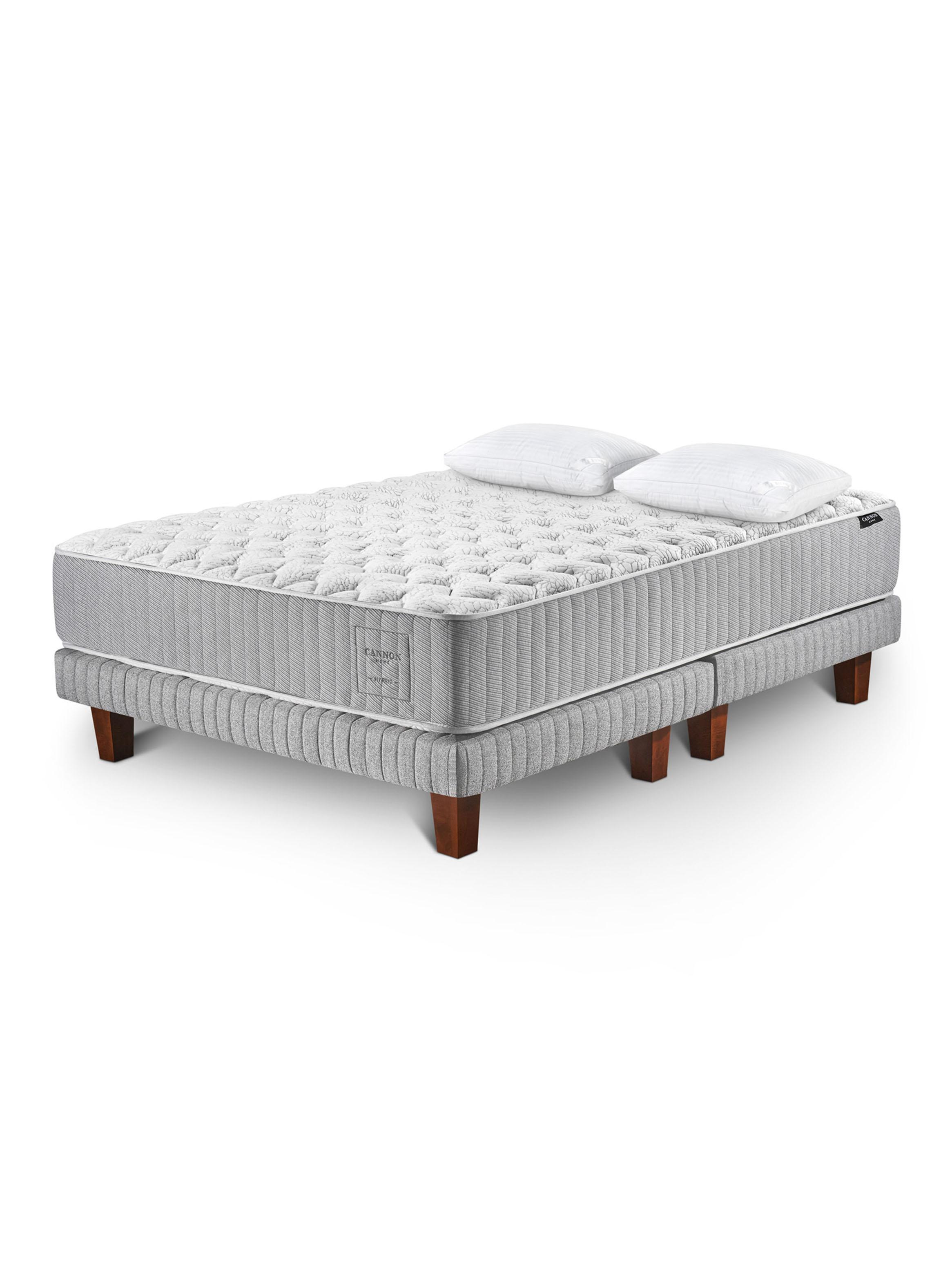 Cama Europea Hybrid Cotton 2 Plazas Base Dividida + Almohada Microfibra-0